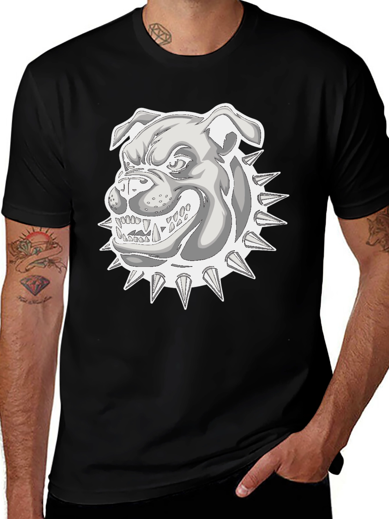 Variant 19 of Cool Bulldog Graphic T-Shirt - Black