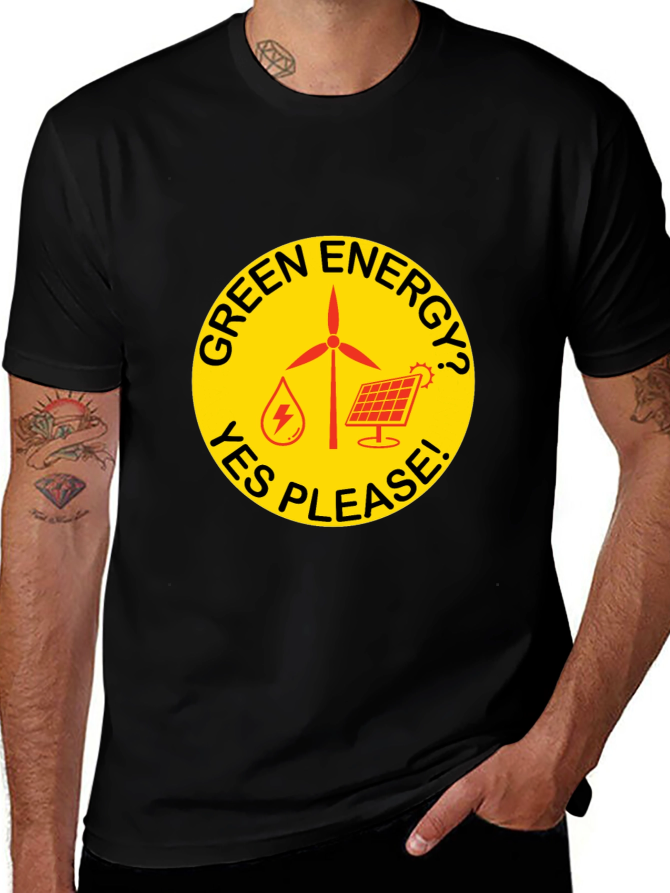 Variant 23 of Green Energy T-Shirt - Yes Please!