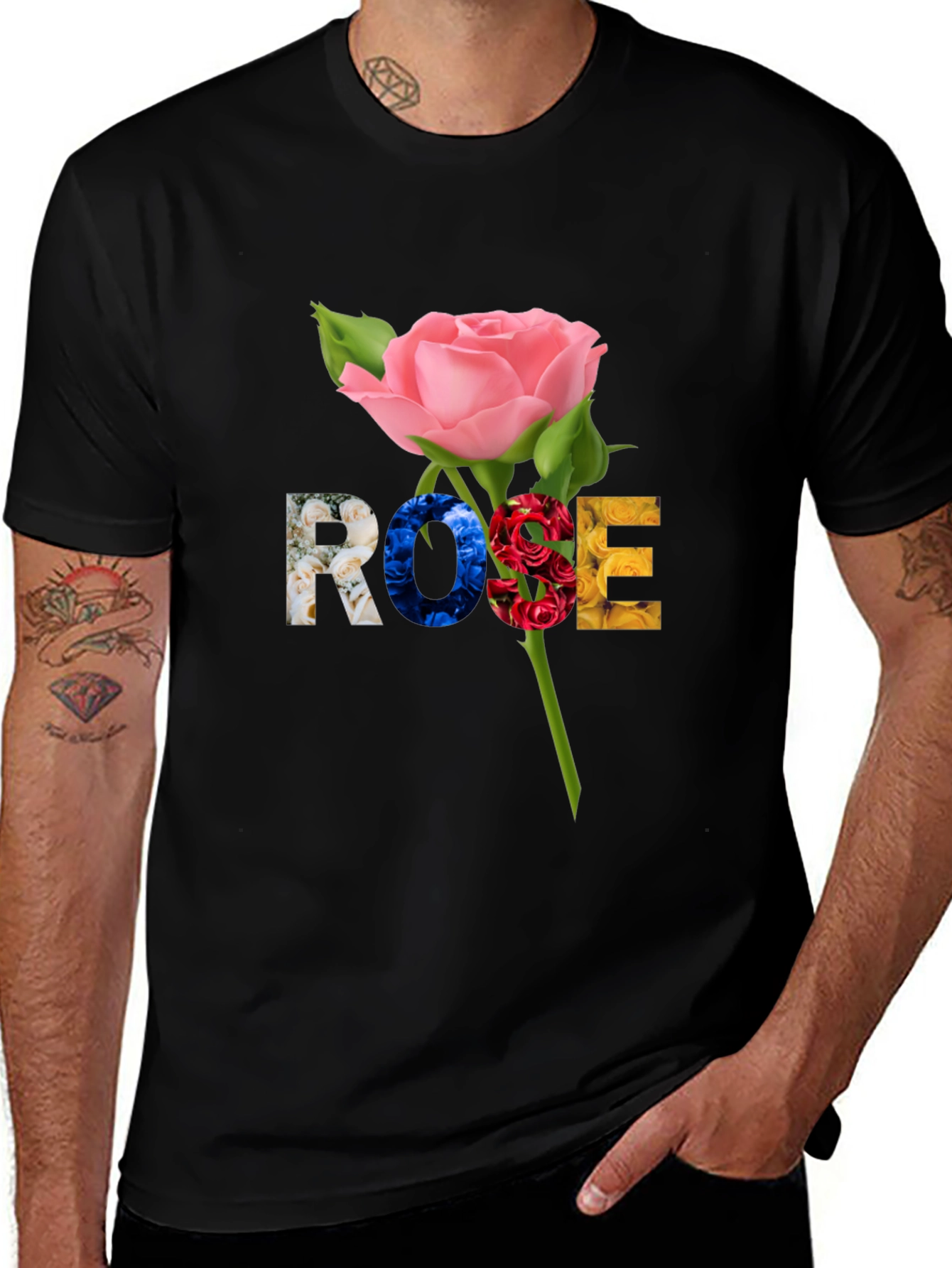 Rose Graphic T-Shirt - Floral Design Tee