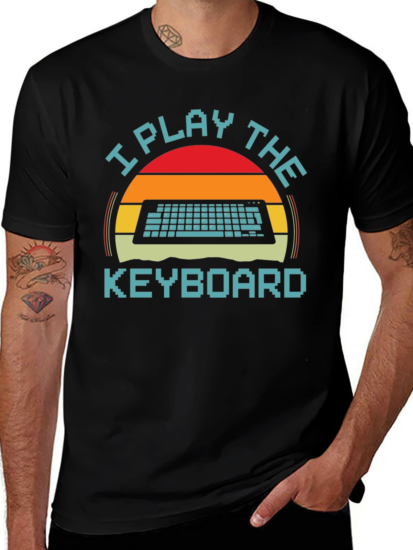 Variant 21 of I Play The Keyboard Graphic Tee - Retro Gamer Style