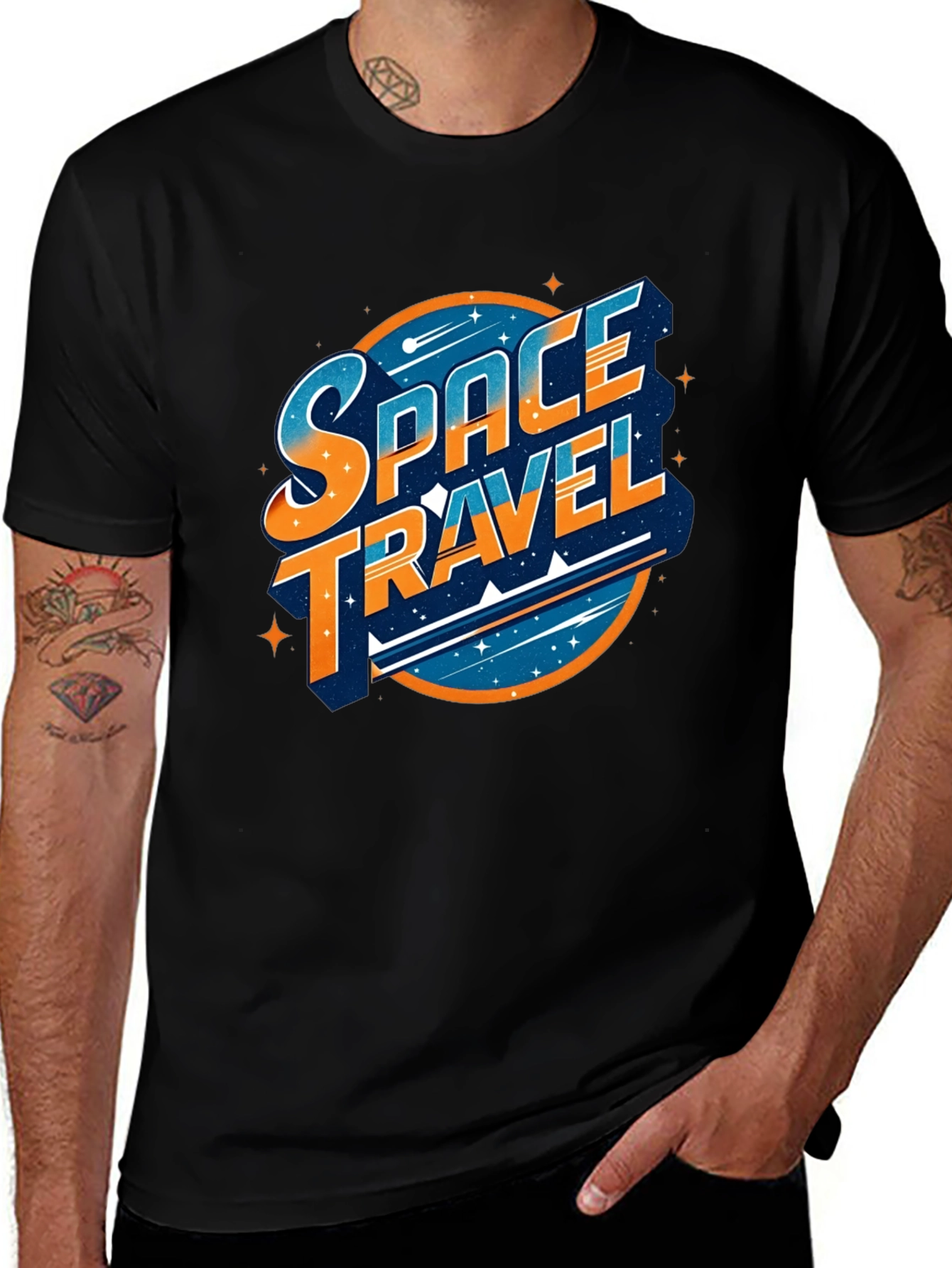 Variant 26 of Space Travel Graphic T-Shirt - Black