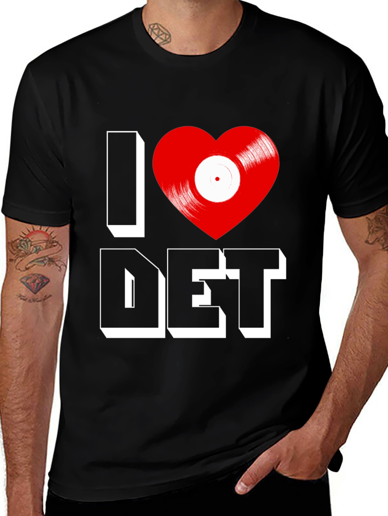 Variant 19 of I Heart DET T-Shirt: Detroit Techno Vinyl Record