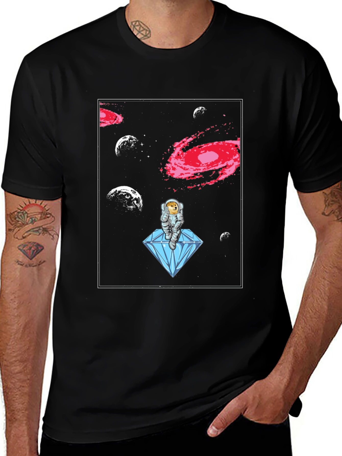 Variant 21 of Astronaut Doge on Diamond T-Shirt