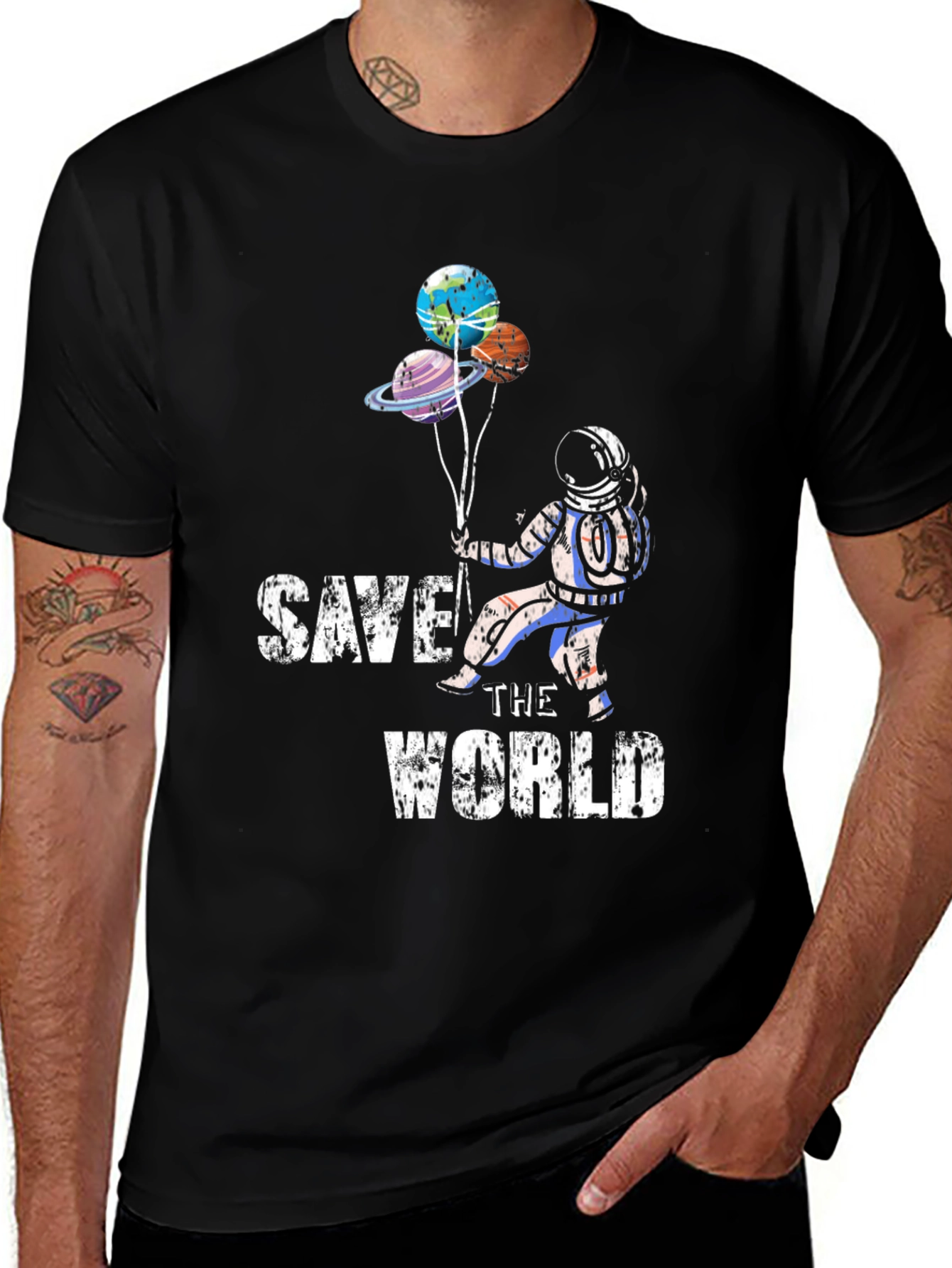 Variant 4 of Save the World Astronaut Graphic Tee