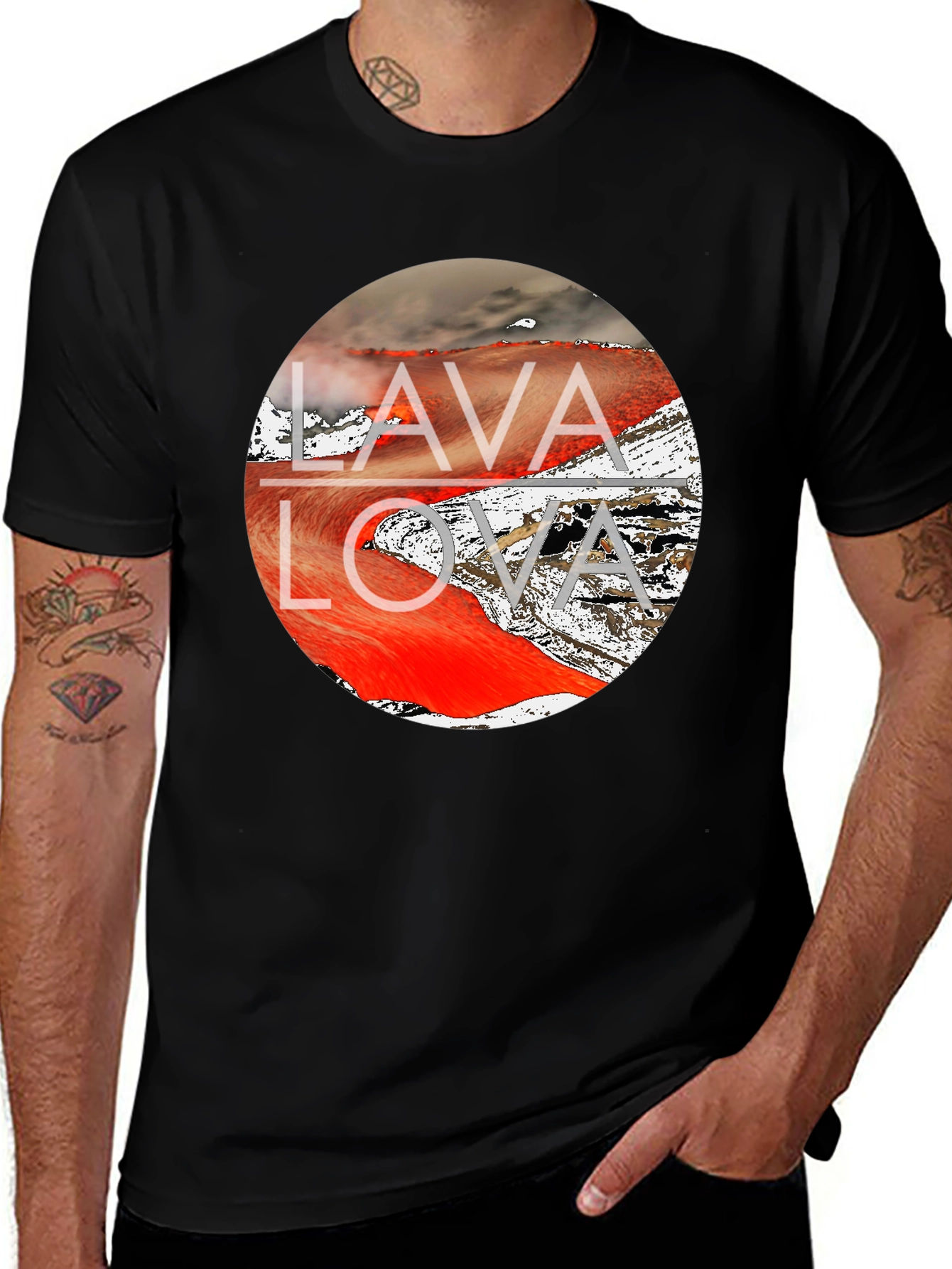Variant 10 of Lava Flow Graphic Tee - Men's Black T-Shirt