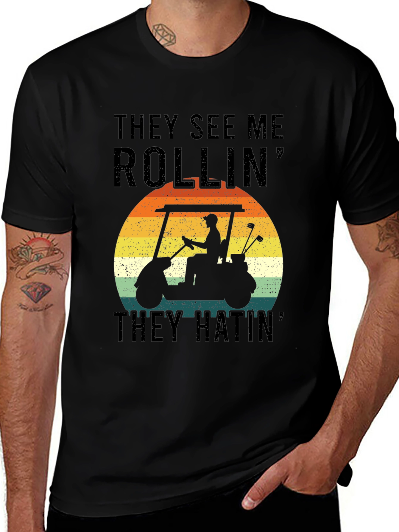 Variant 27 of Golf Cart T-Shirt - They See Me Rollin'