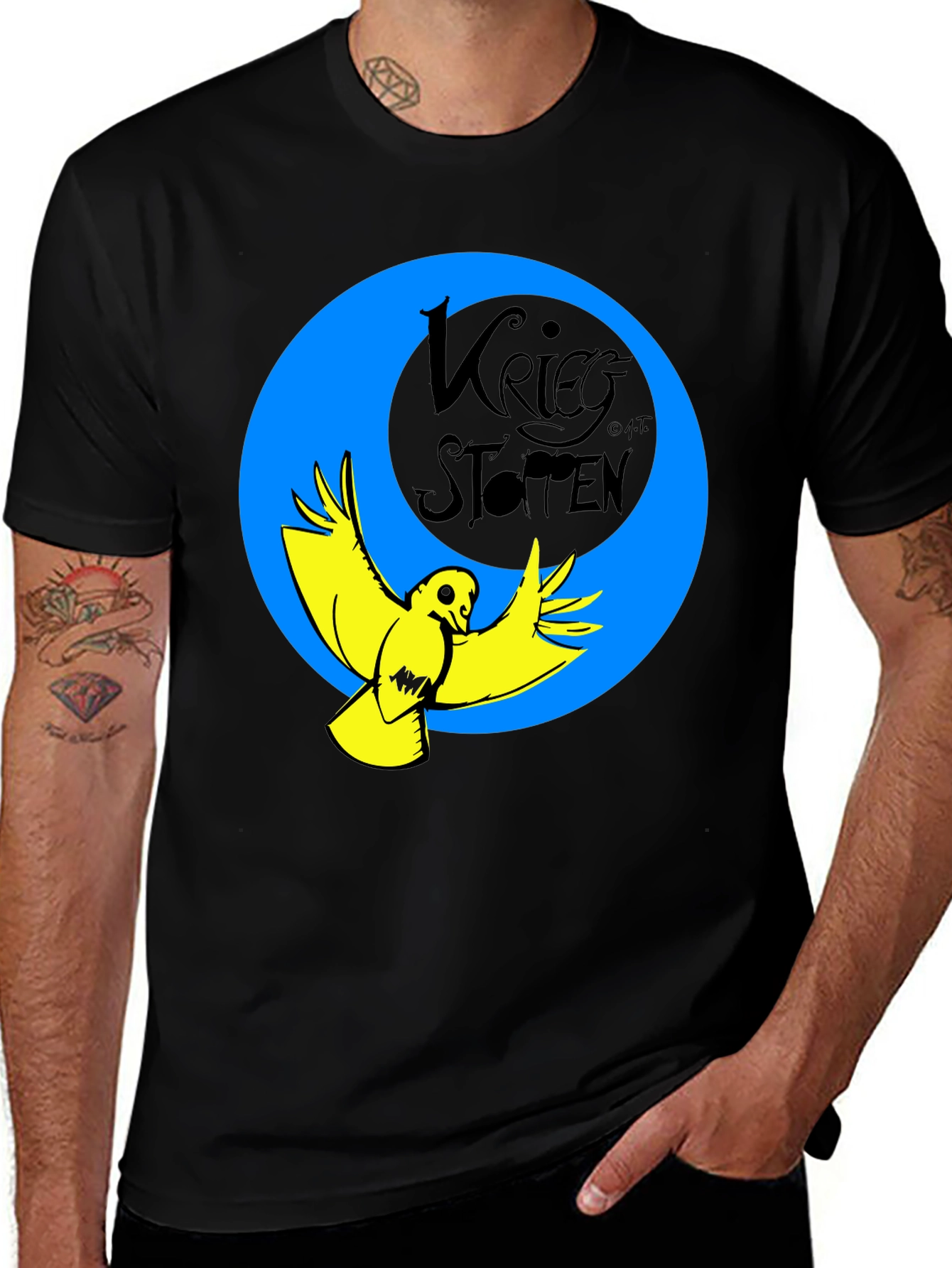 Variant 20 of Krieg Stotten Bird Graphic Tee - Men's Black T-Shirt