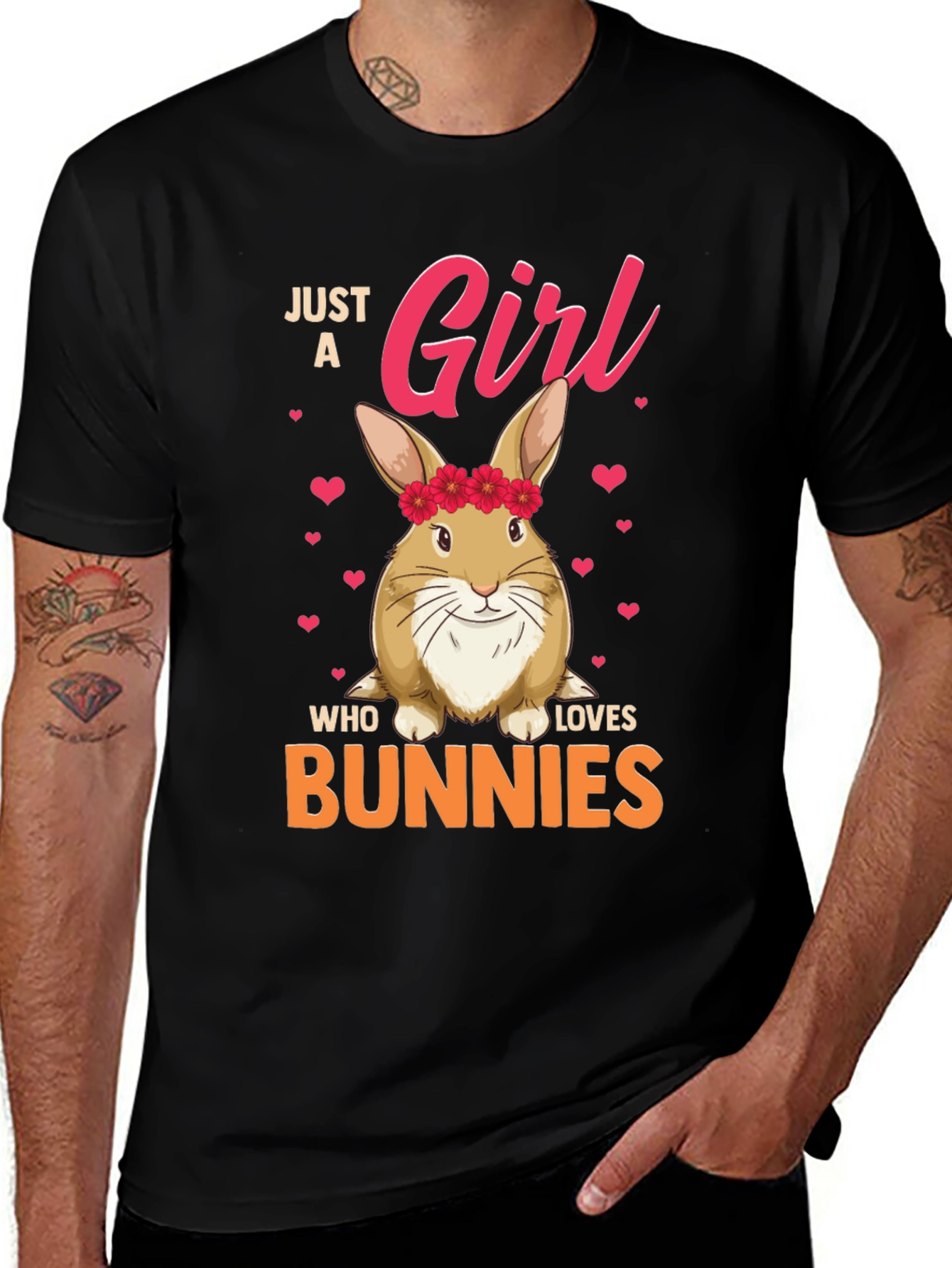 Variant 13 of Just a Girl Who Loves Bunnies Graphic T-Shirt