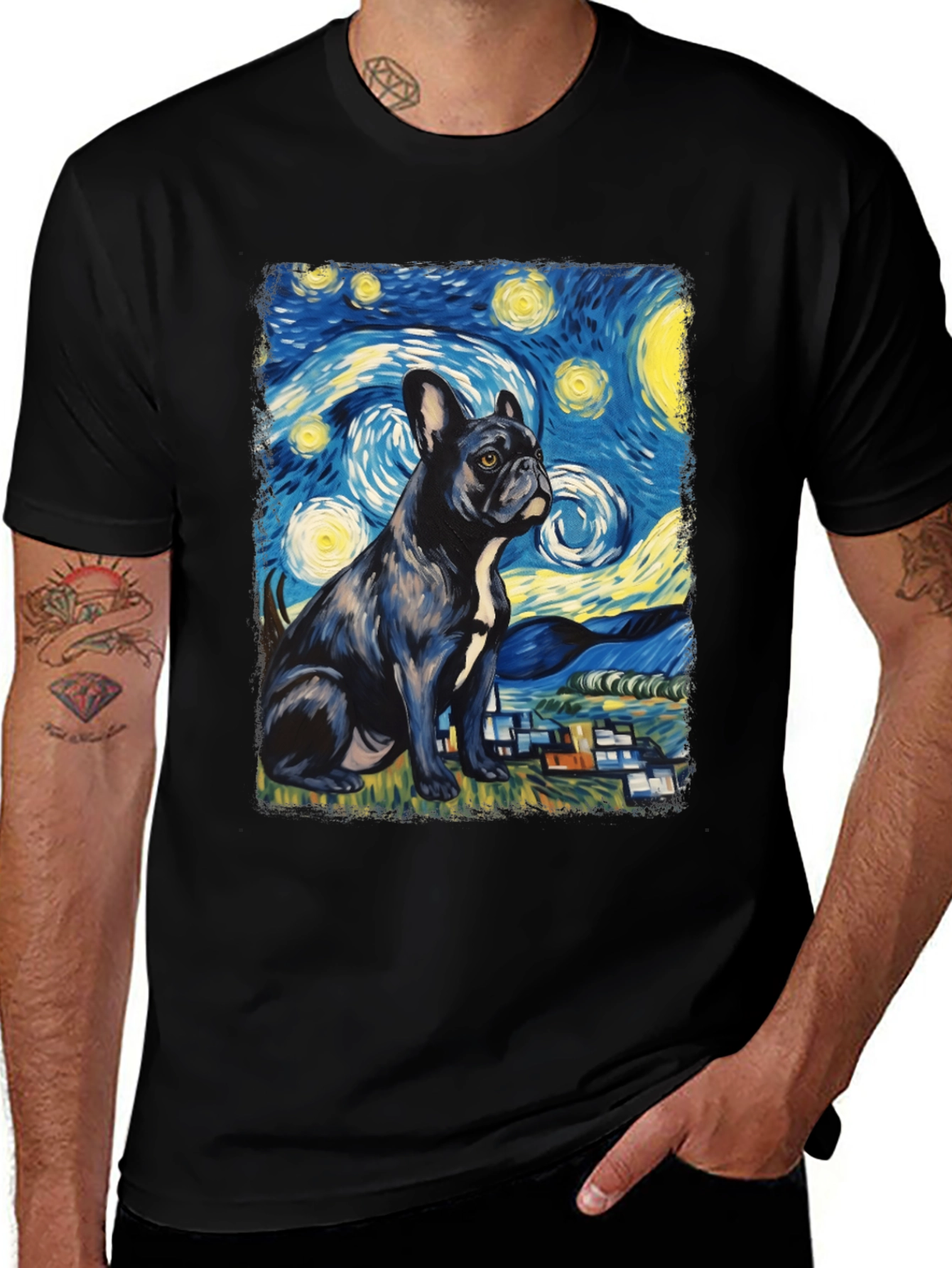 Starry Night French Bulldog T-Shirt