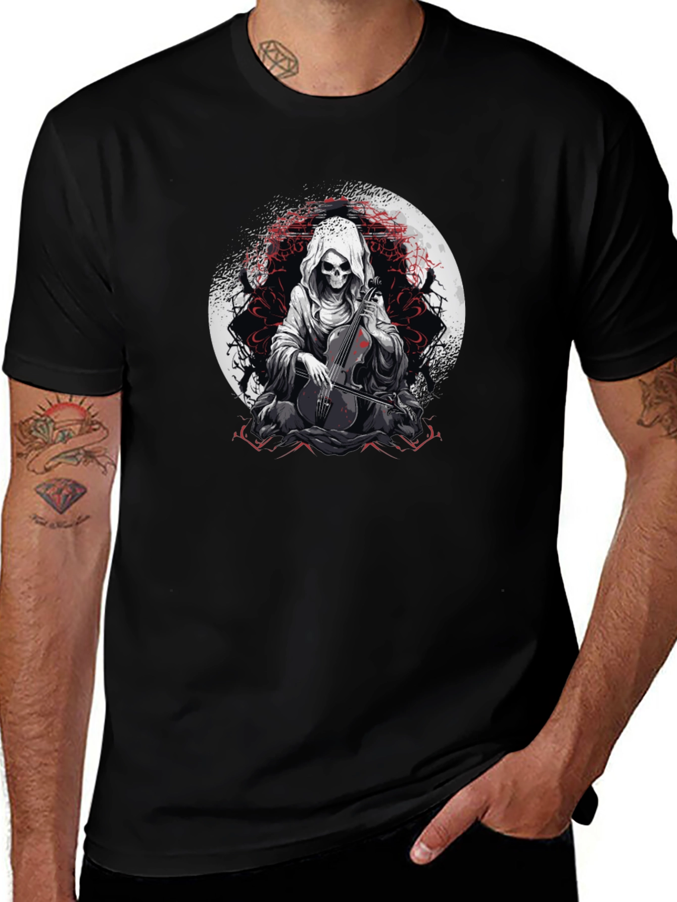 Variant 26 of Grim Reaper Cello Player Graphic Tee