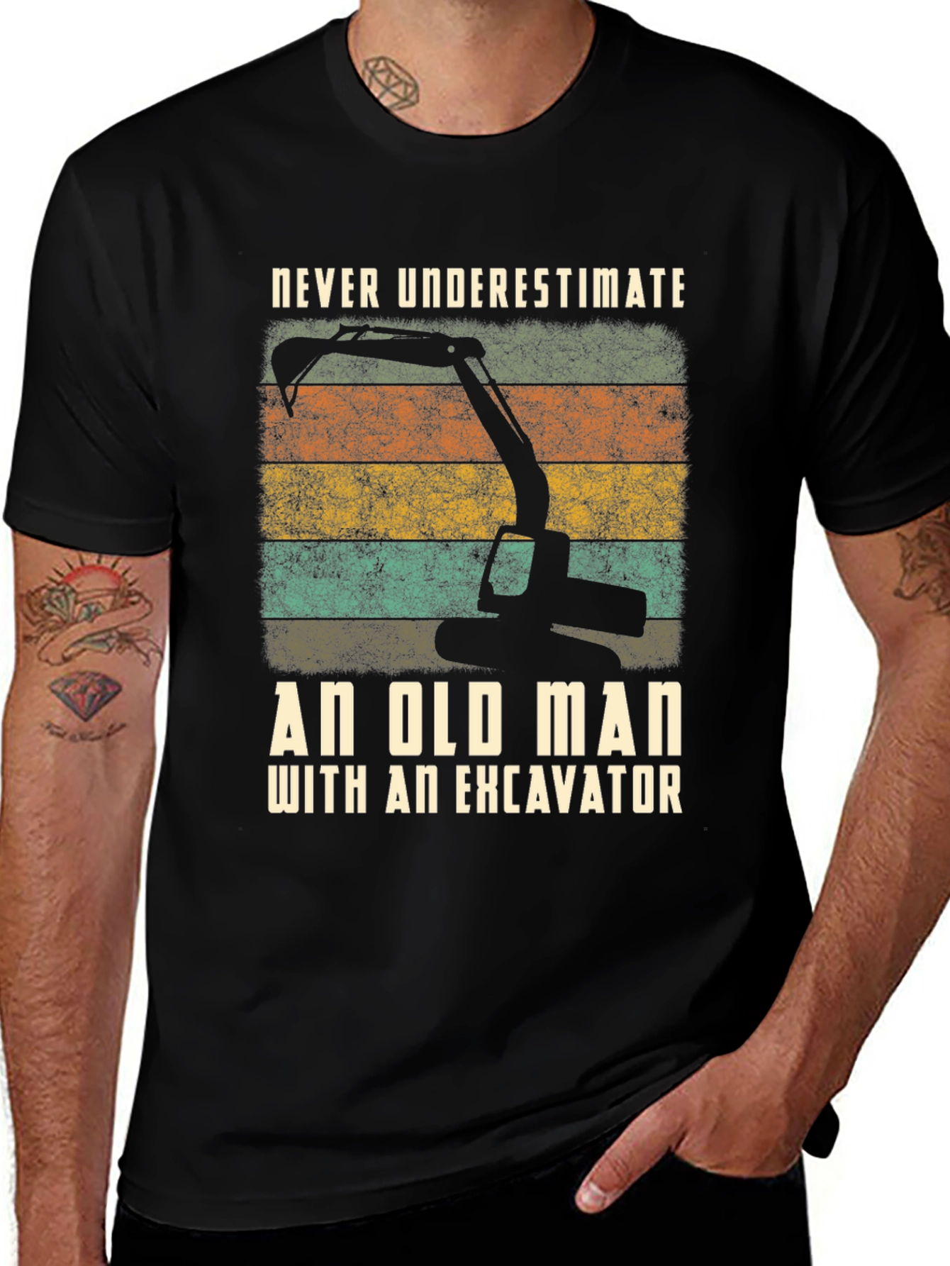 Variant 29 of Vintage Excavator Old Man T-Shirt