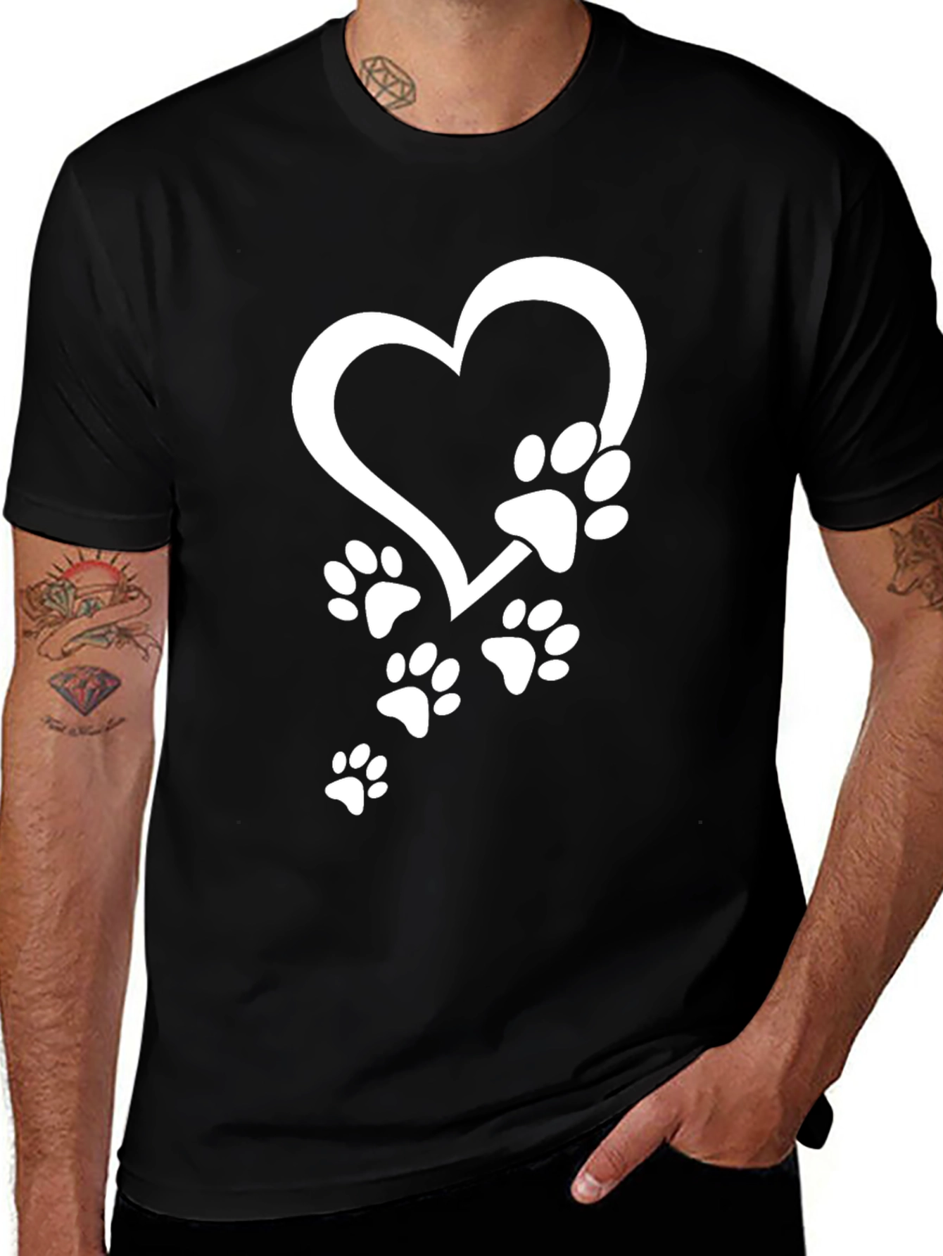 Paw Print Heart T-Shirt - Dog Lover Tee