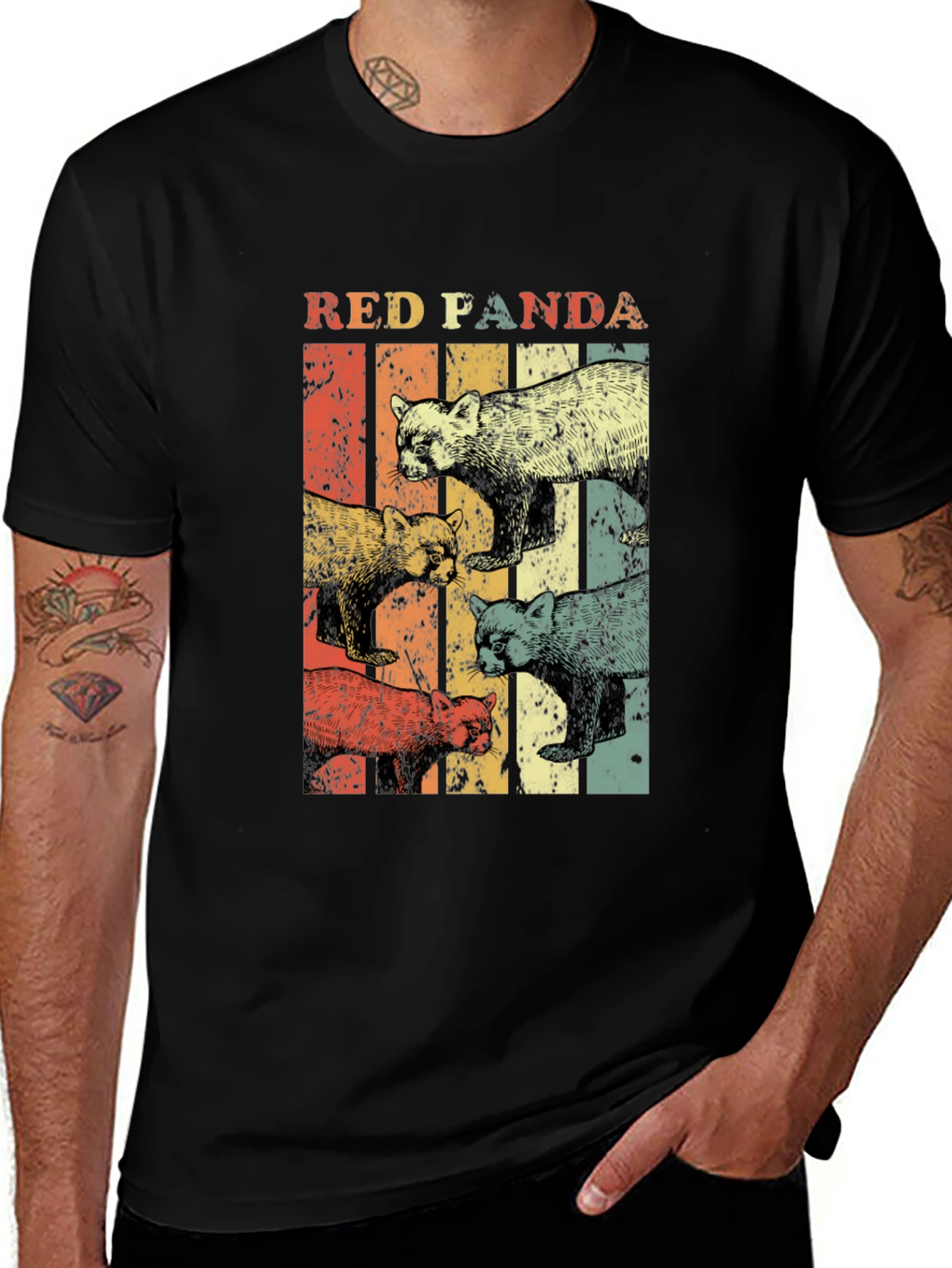 Variant 14 of Retro Red Panda Graphic T-Shirt