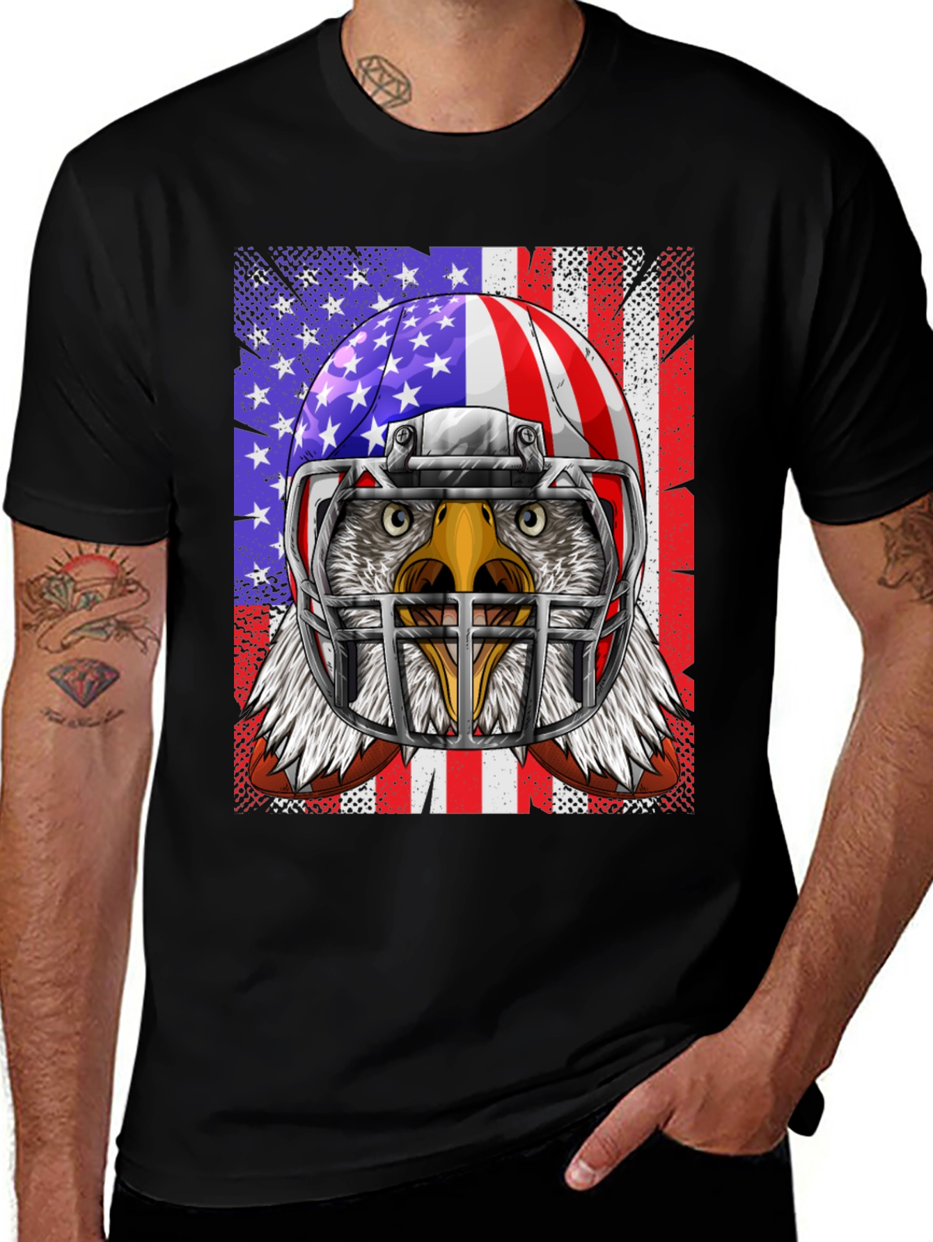 Variant 11 of Eagle American Flag Football T-Shirt