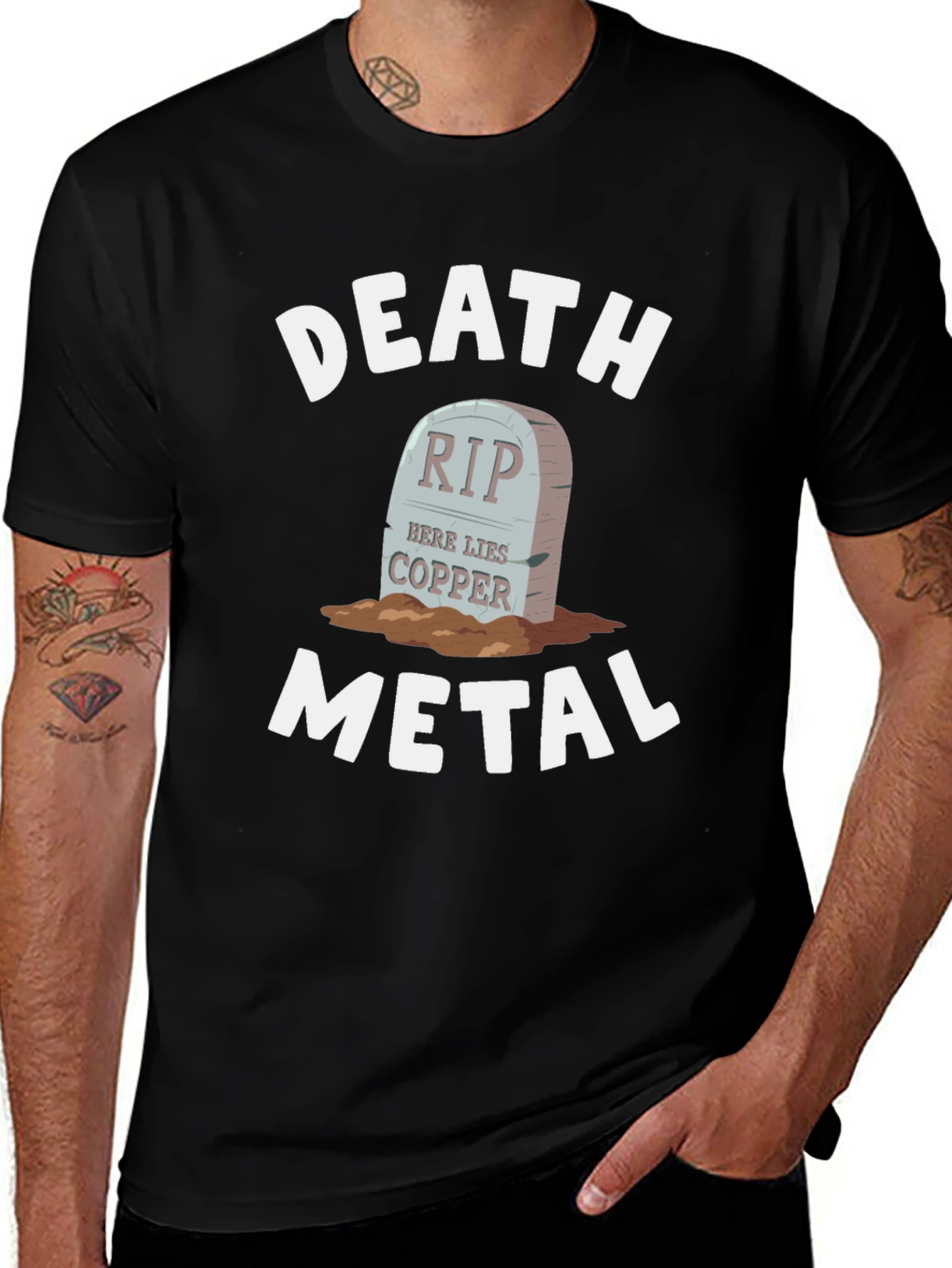 Death Metal Copper RIP Tombstone T-Shirt
