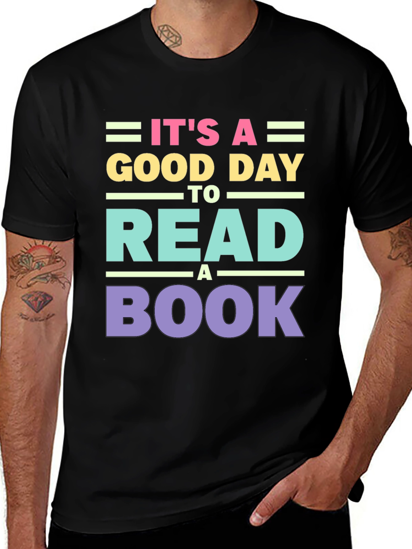 Variant 10 of It's A Good Day To Read A Book Black T-Shirt