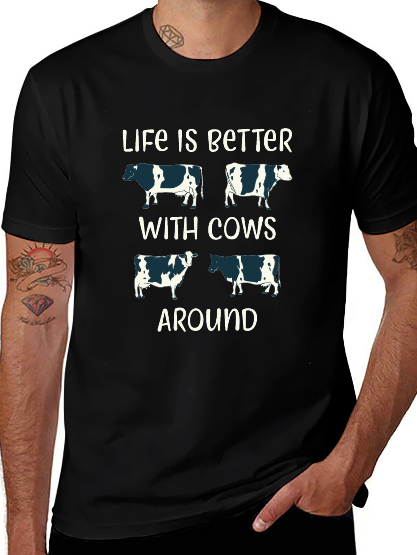 Variant 24 of Life is Better with Cows Graphic T-Shirt
