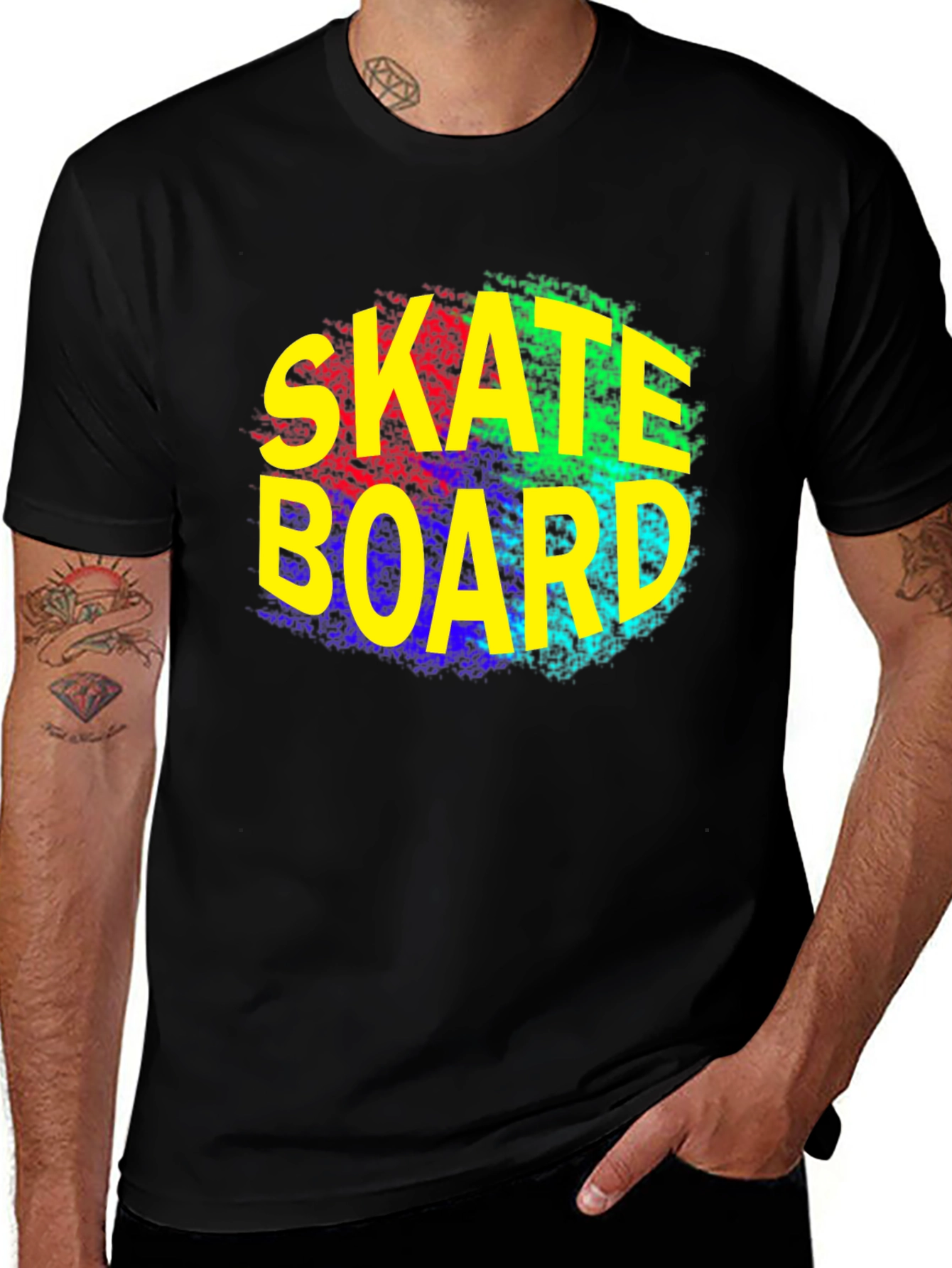 Variant 17 of Skateboard Graphic Tee - Trendy Black T-Shirt