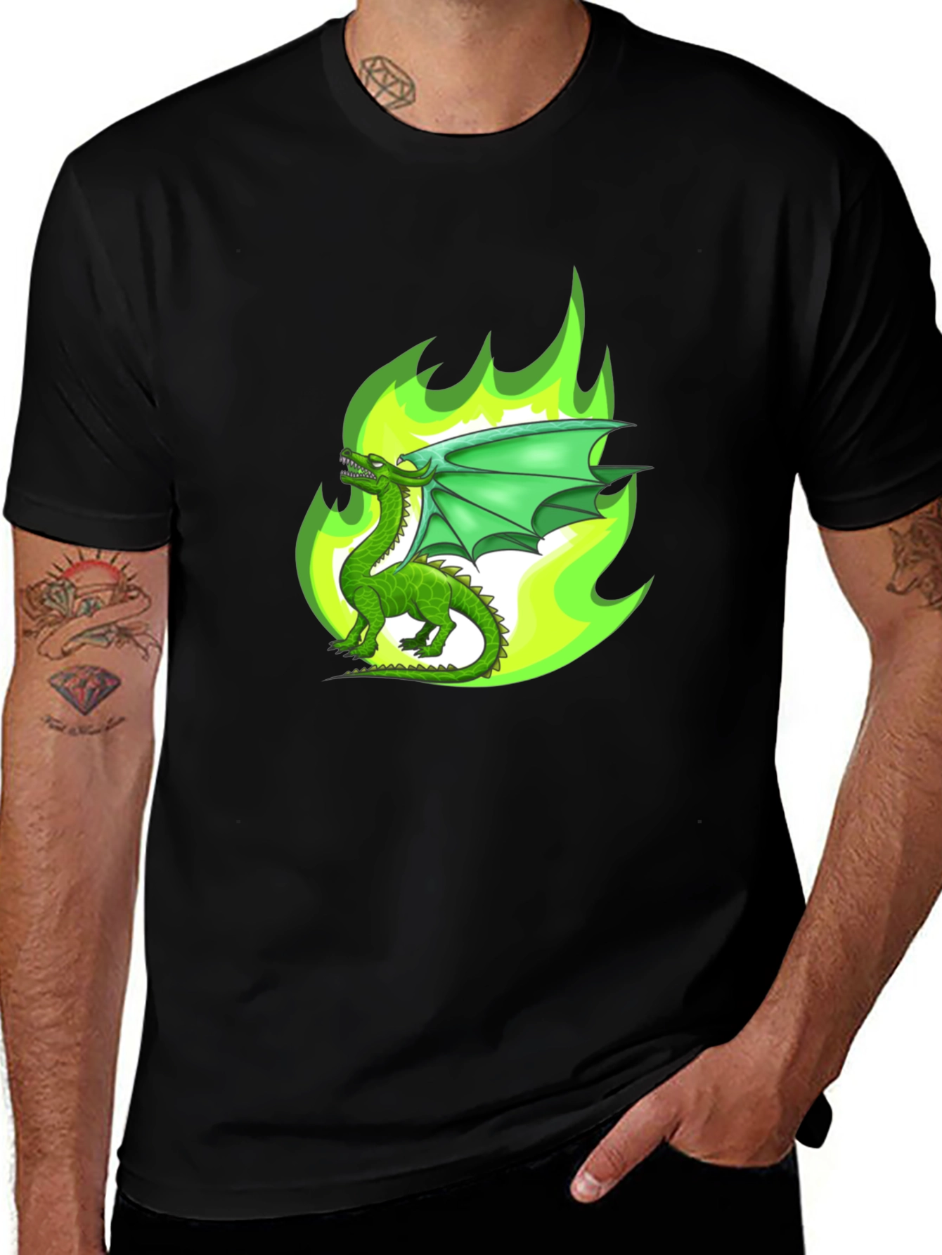 Variant 18 of Green Dragon Fire Graphic T-Shirt