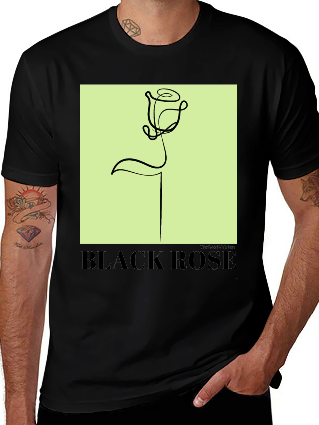 Variant 21 of Black Rose Graphic Tee - Stylish Minimalist Design