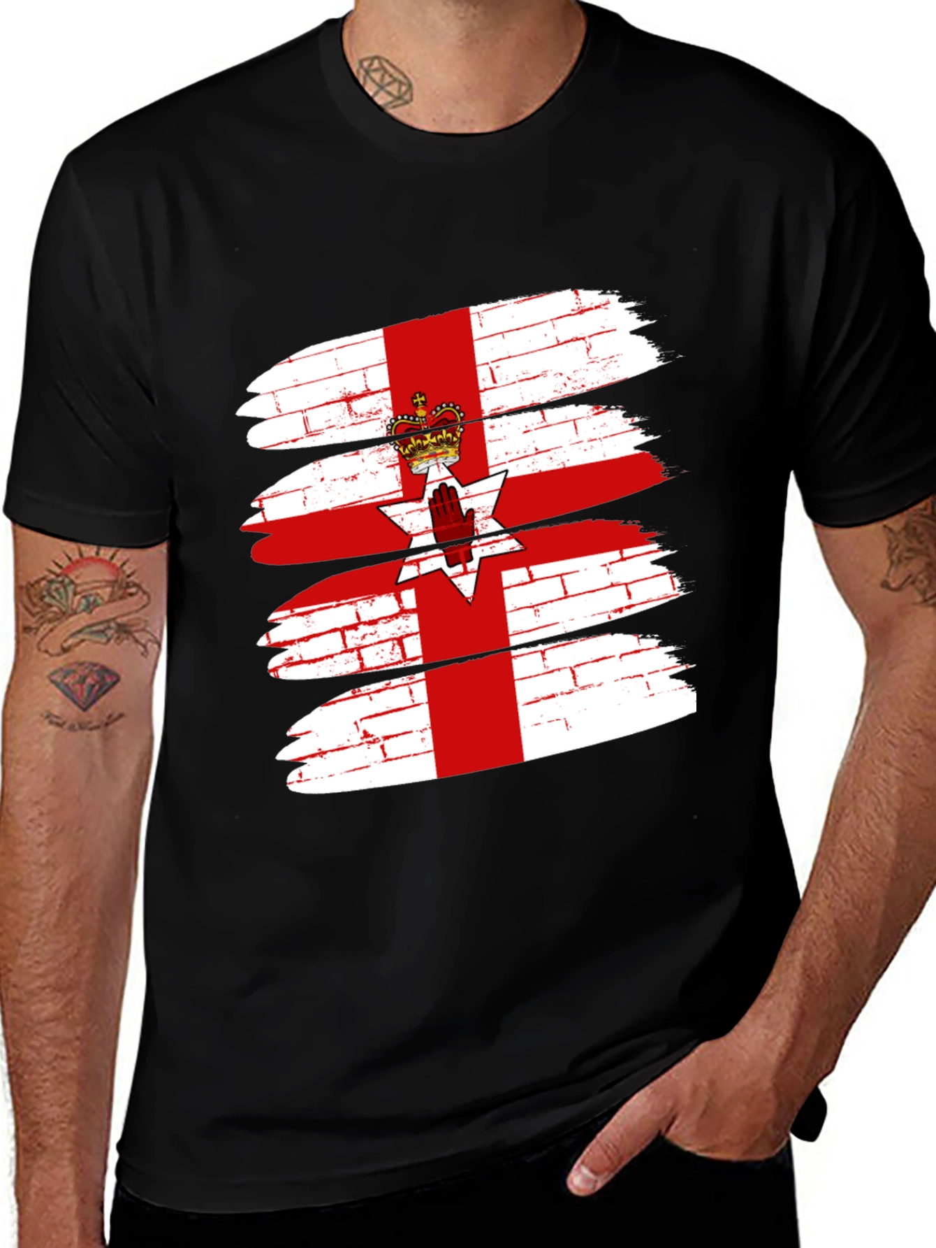 Northern Ireland Flag Brushstroke Graphic Tee
