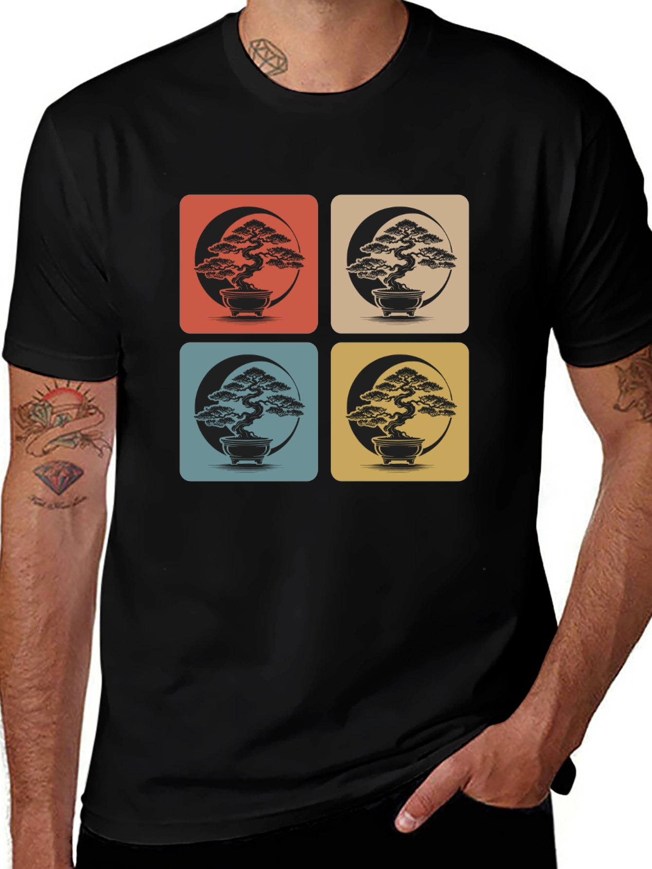 Variant 22 of Bonsai Tree Pop Art Graphic Tee - Stylish Comfort
