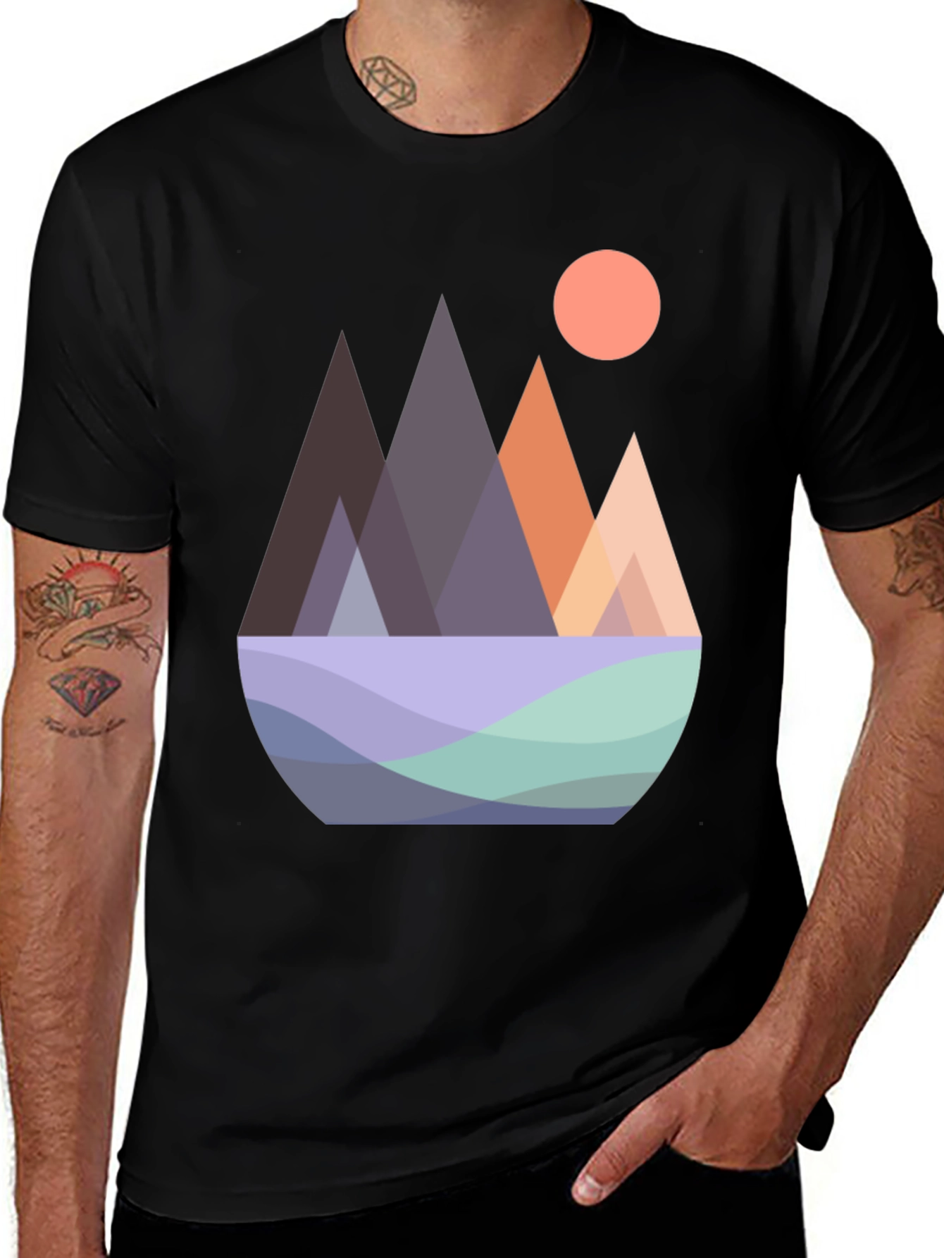 Variant 20 of Geometric Mountain Graphic Tee - Modern Design