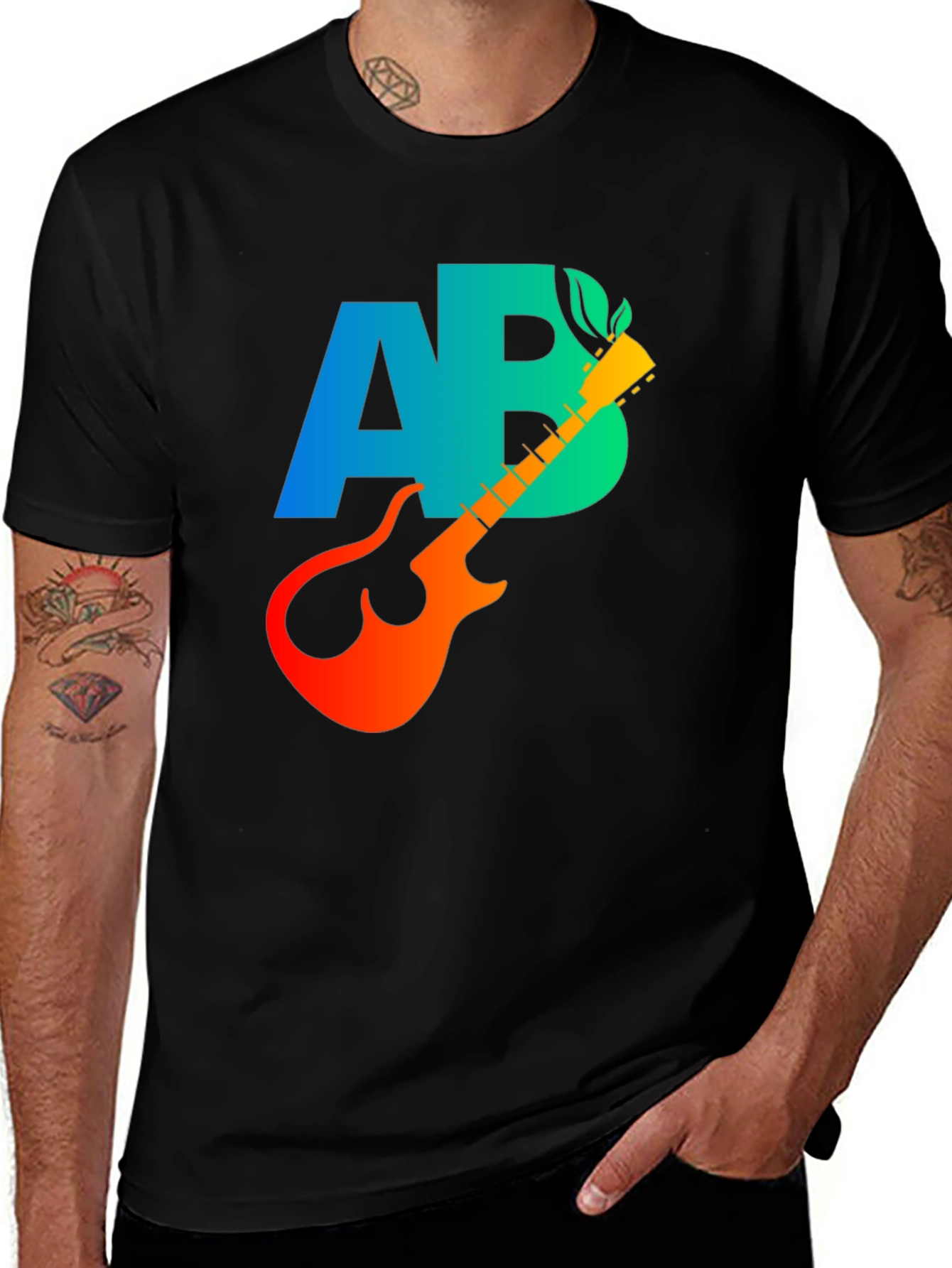 Variant 9 of AB Guitar Graphic T-Shirt - Cool Music Tee