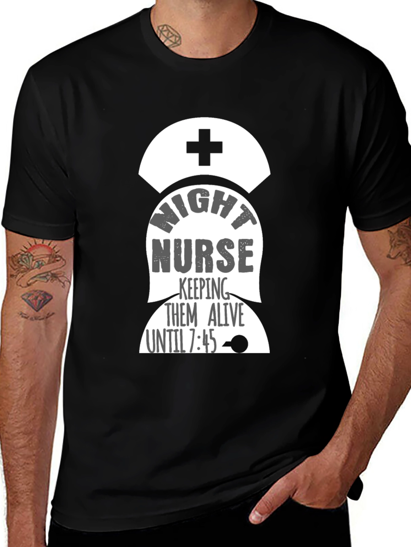 Variant 24 of Night Nurse T-Shirt: Keeping Them Alive Until 7:45