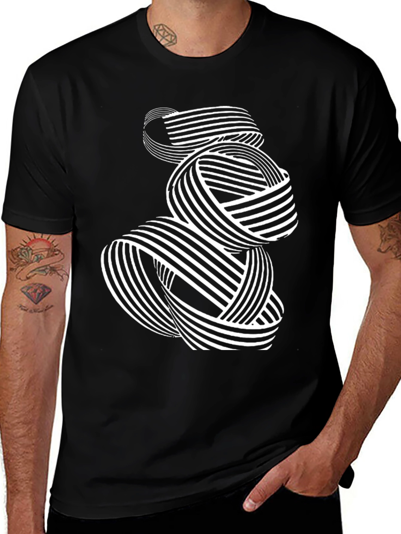 Variant 19 of Abstract Striped T-Shirt - Modern Design Tee