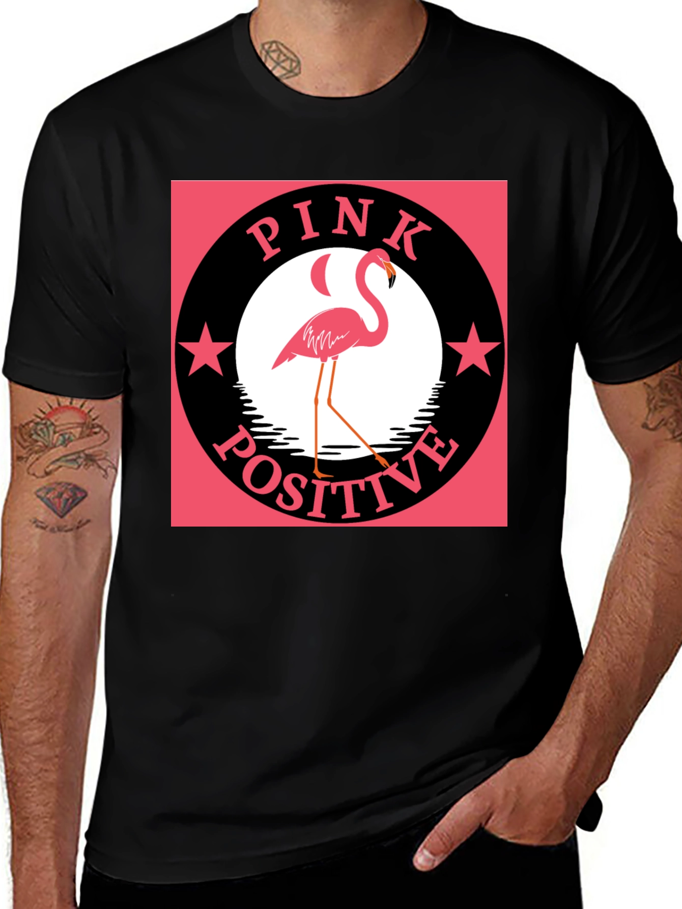 Variant 22 of Pink Positive Flamingo Graphic T-Shirt