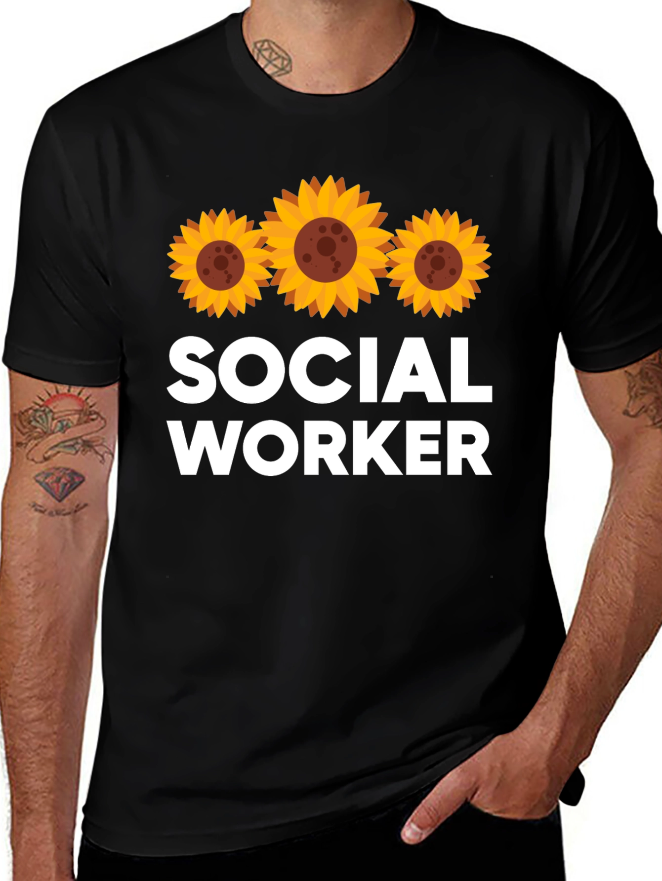 Variant 24 of Social Worker Sunflower Graphic Tee