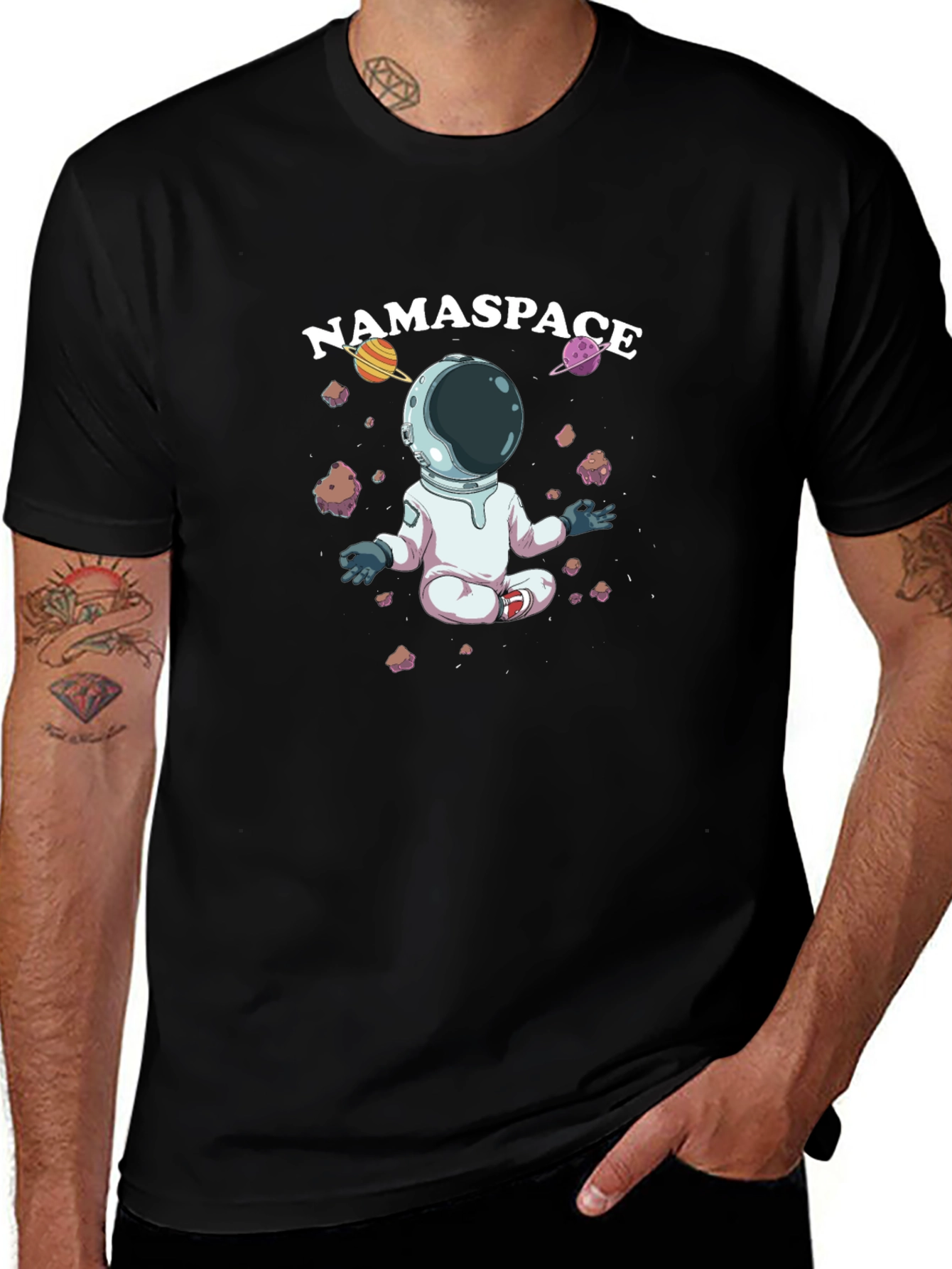 Variant 24 of Namasté Space Black T-Shirt