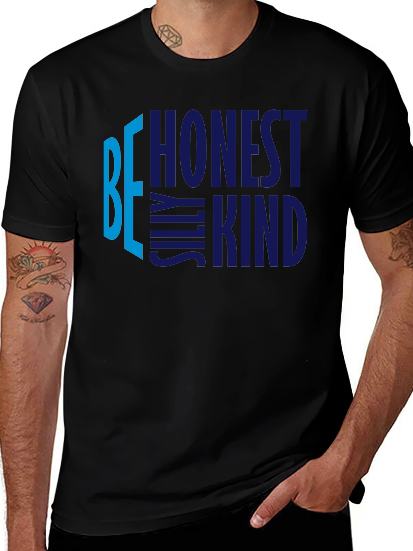 Variant 29 of Be Honest Silly Kind Graphic Tee - Black Unisex T-Shirt