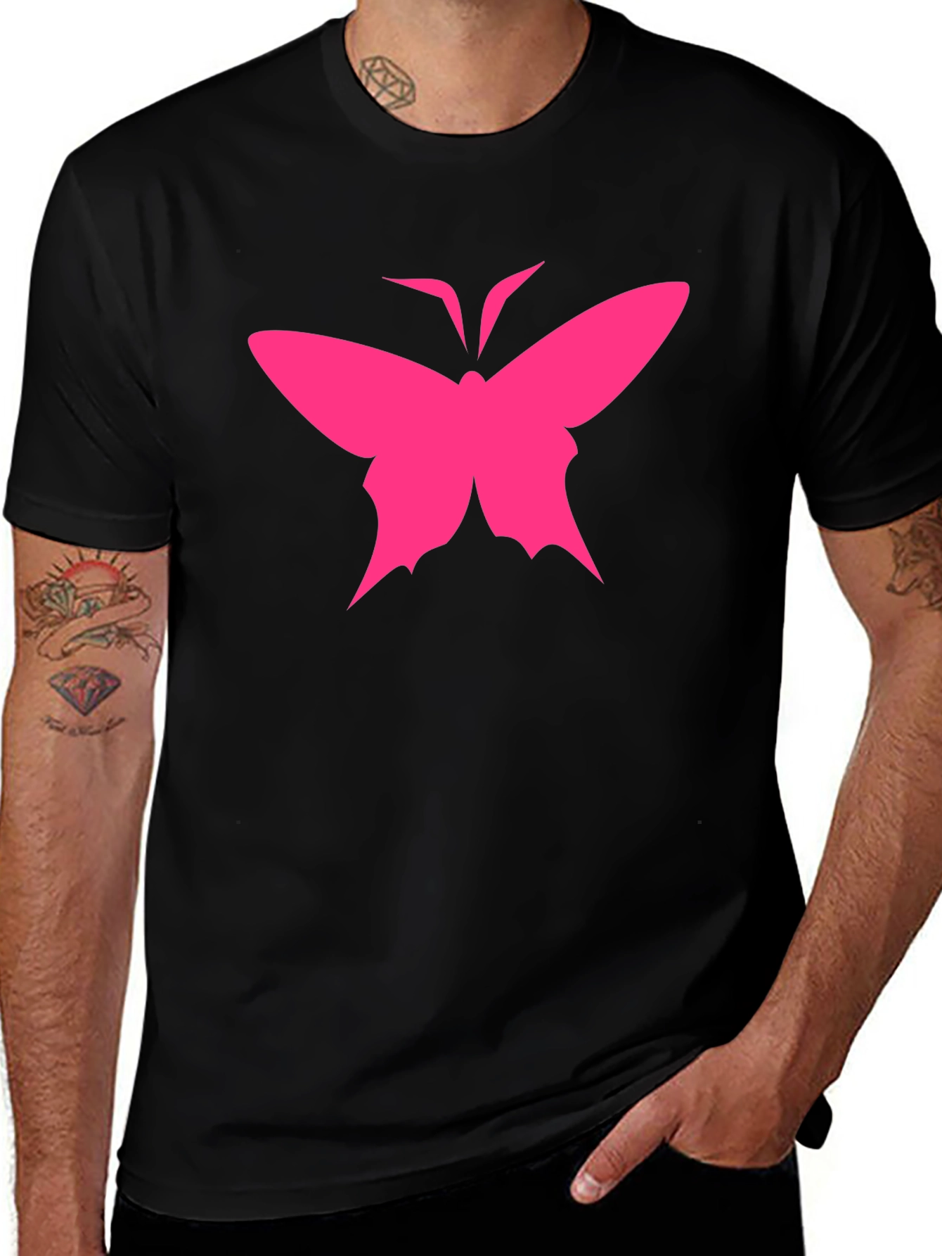 Variant 13 of Butterfly Graphic Black T-Shirt
