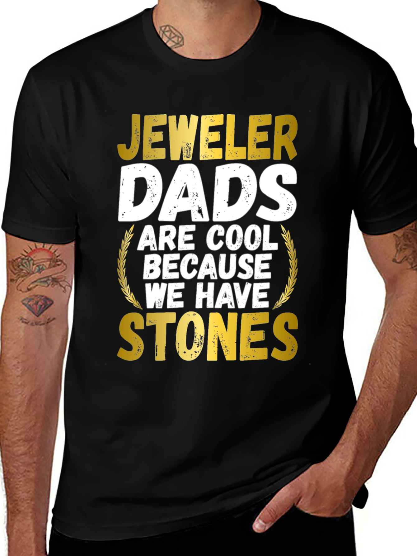 Variant 13 of Jeweler Dads Cool Stones Graphic Tee - Black