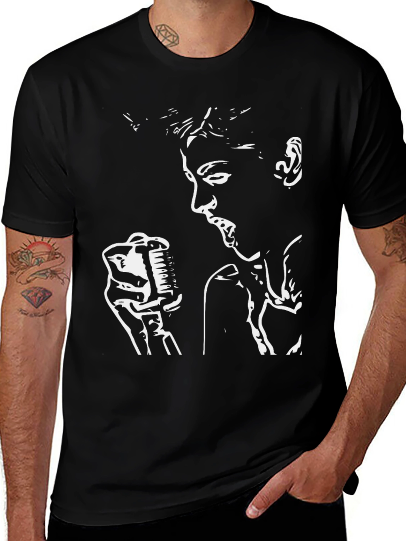 Variant 19 of Retro Singer Graphic Tee - Black