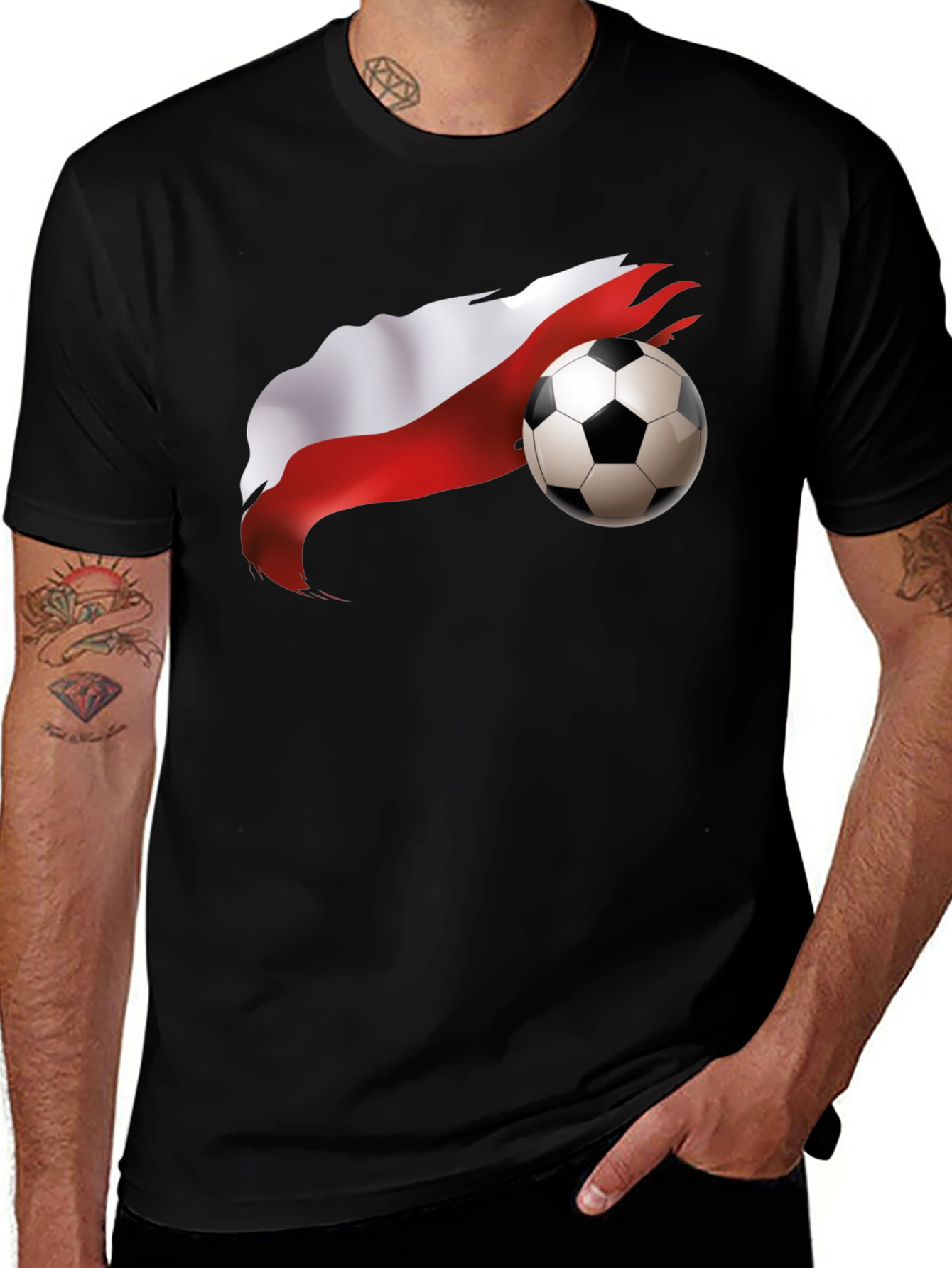 Poland Soccer Flag Graphic T-Shirt
