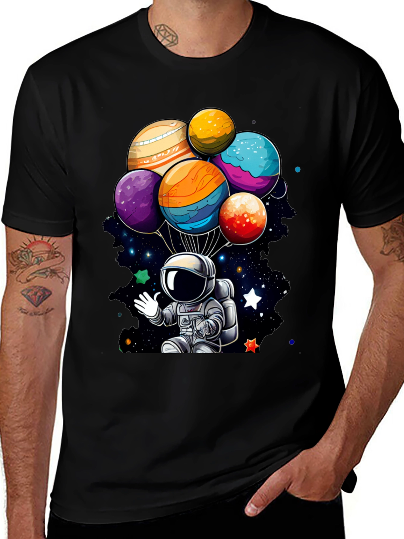 Variant 7 of Astronaut Planets T-Shirt - Space Adventure Tee