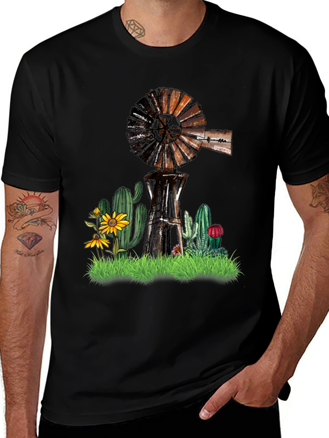 Windmill Cactus Graphic Tee
