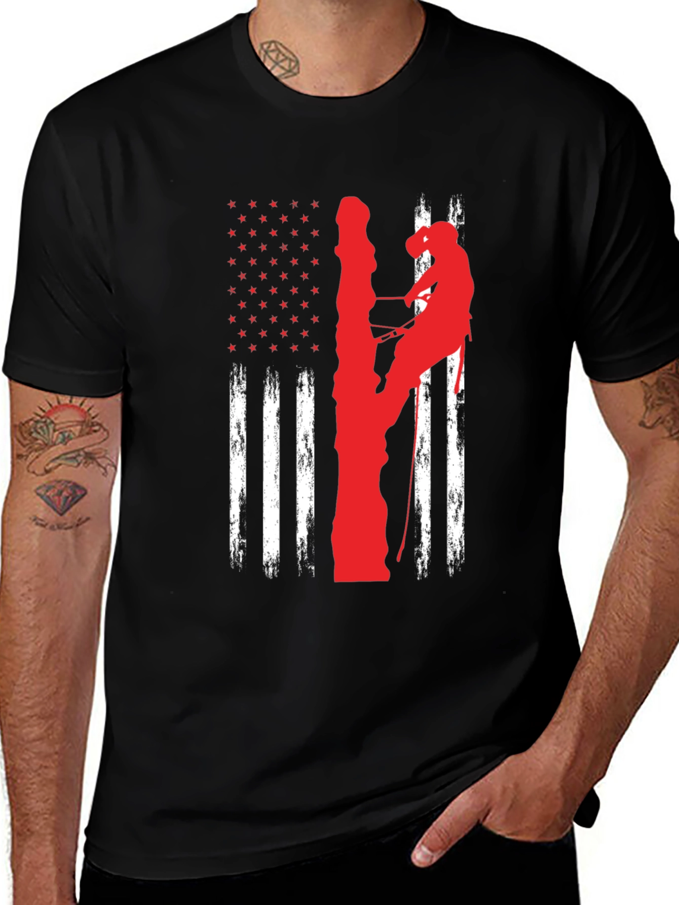 Variant 3 of Lineman American Flag T-Shirt