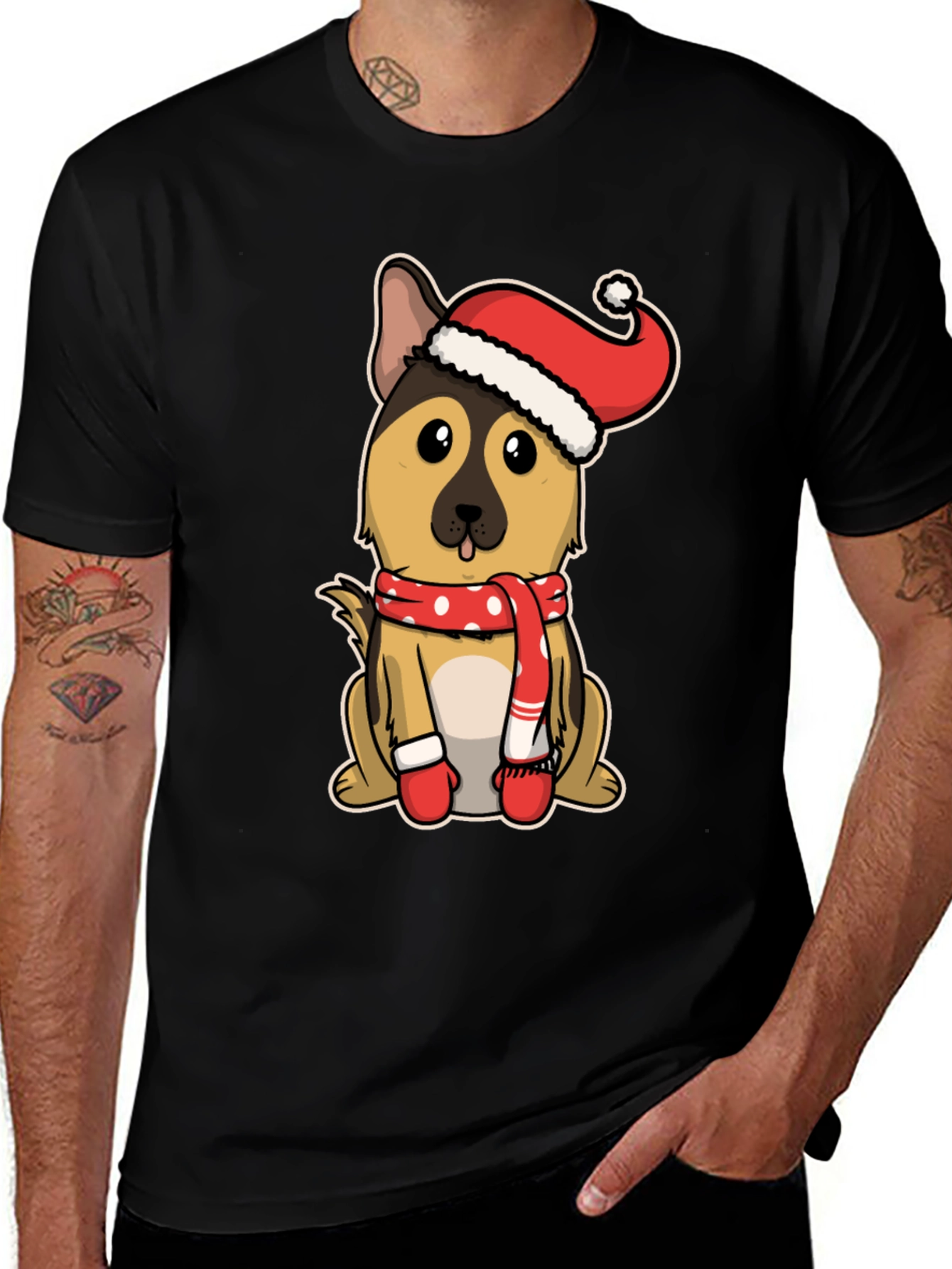 Festive German Shepherd T-Shirt