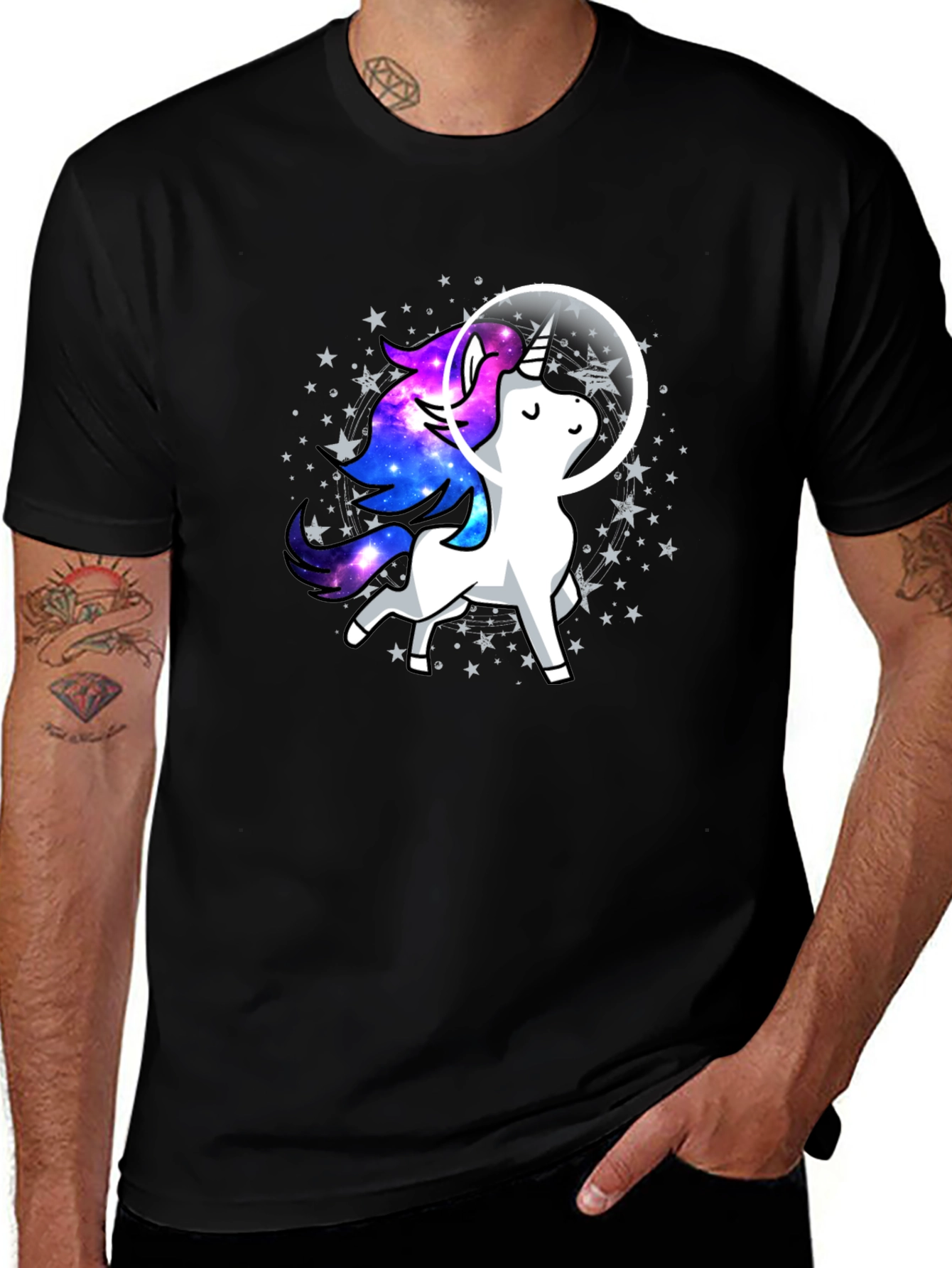 Variant 18 of Unicorn Astronaut T-Shirt - Galaxy Mane