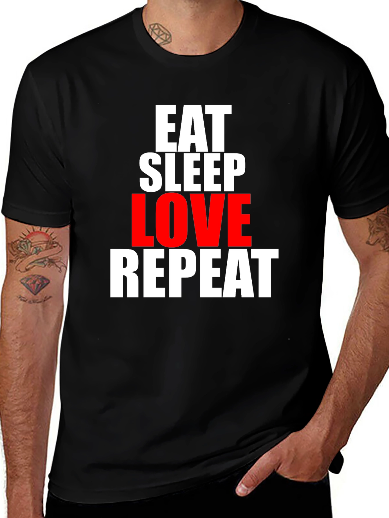 Variant 26 of Eat Sleep Love Repeat Graphic Tee