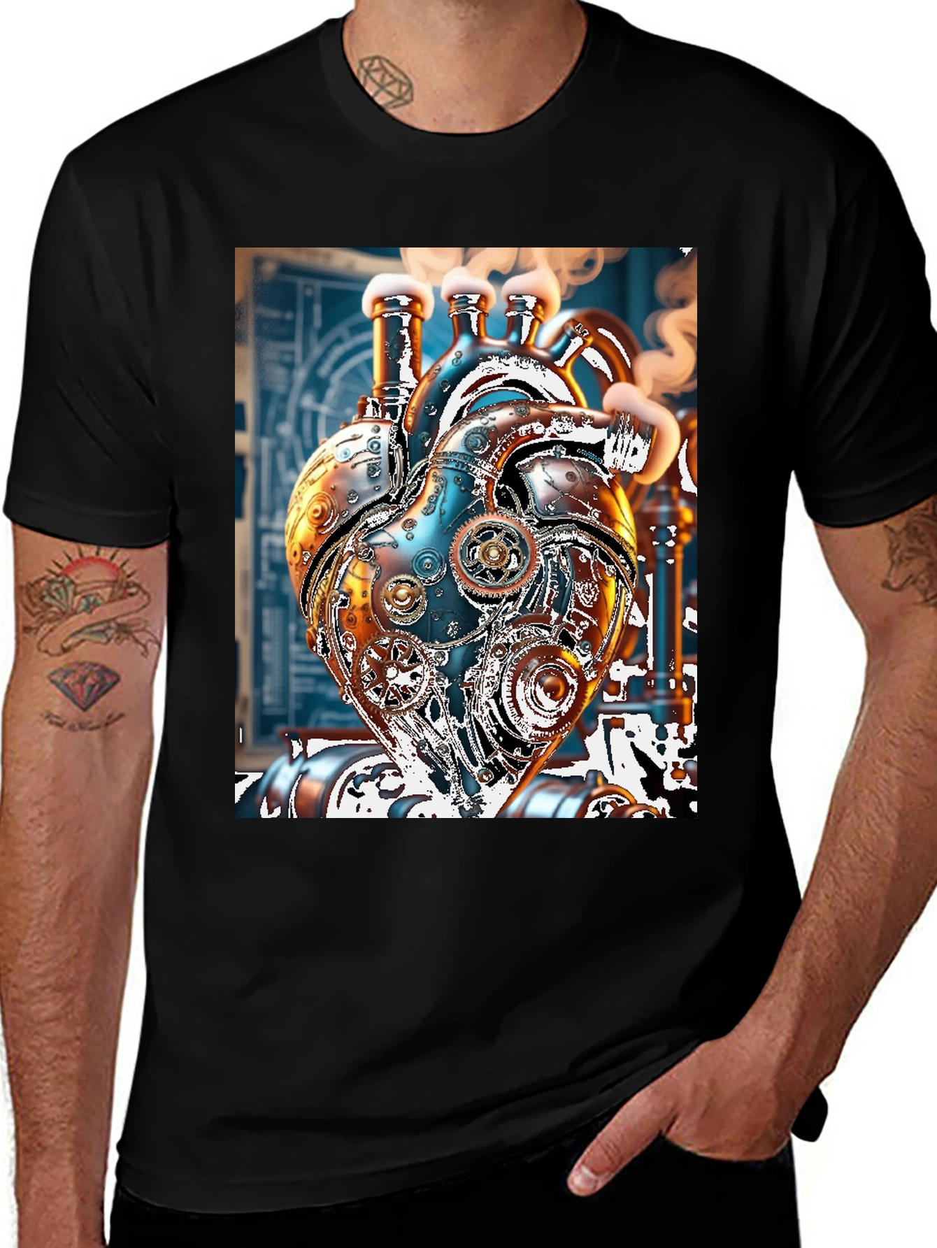 Variant 28 of Steampunk Heart T-Shirt - Mechanical Love