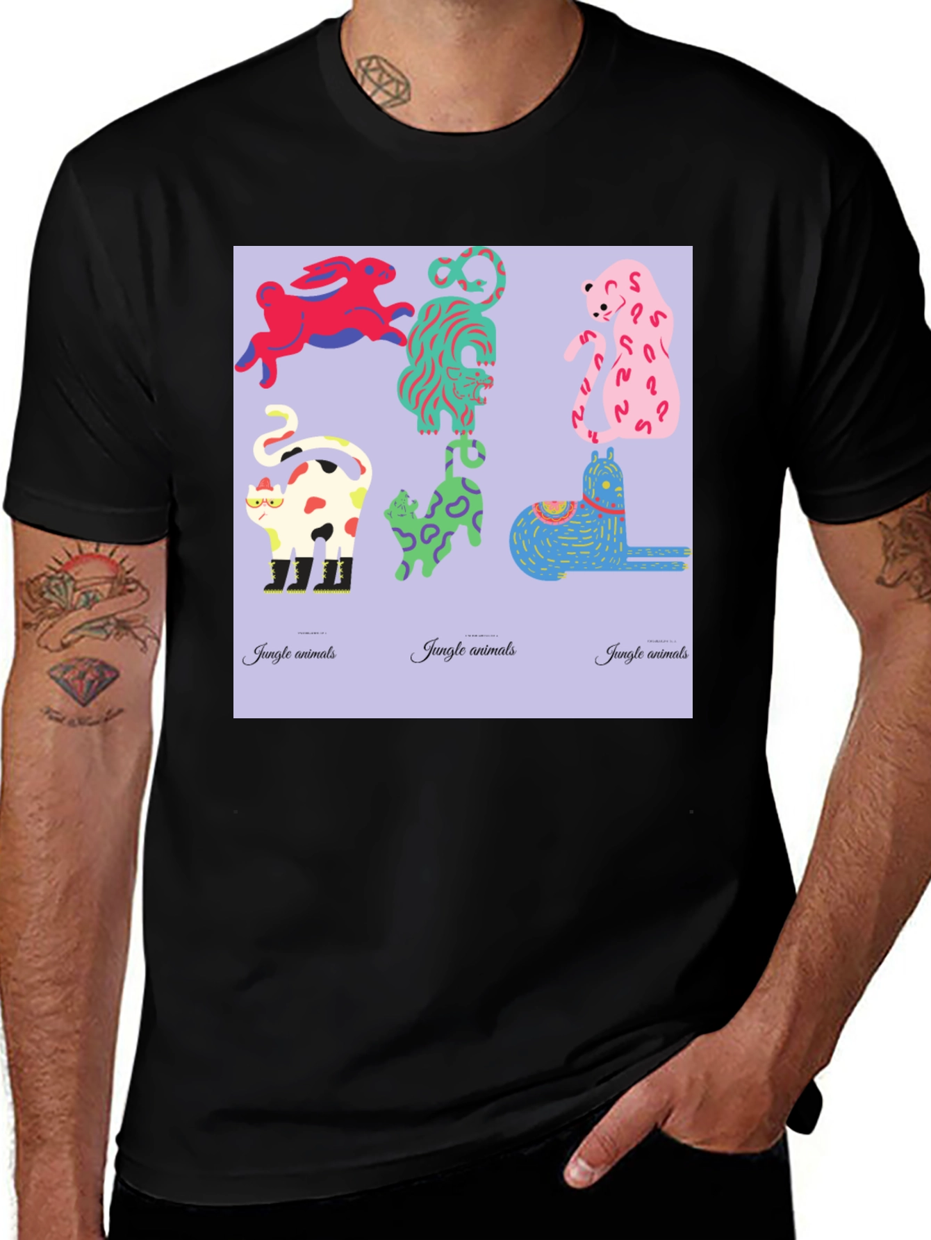Variant 12 of Fun Jungle Animals Graphic T-Shirt