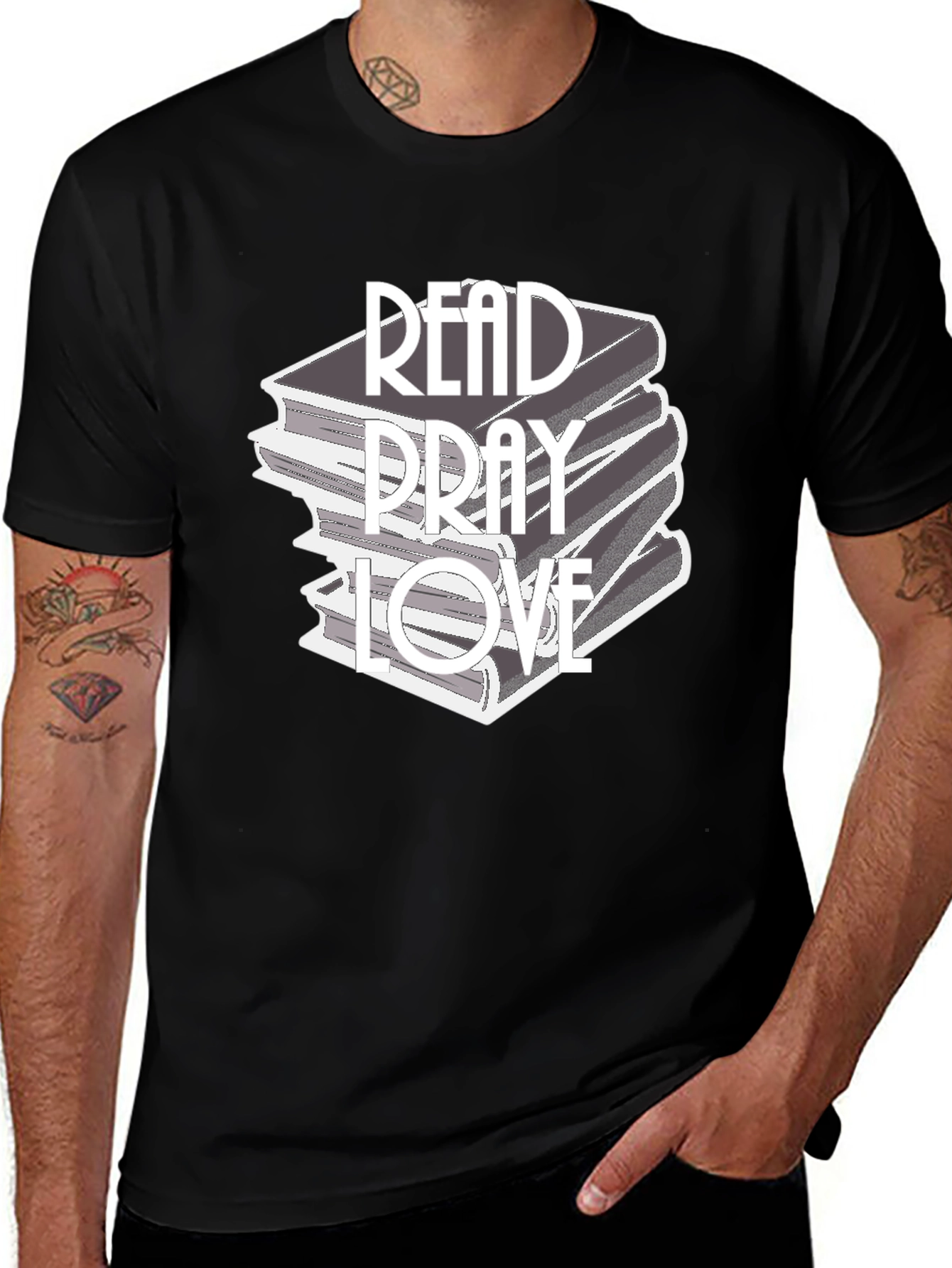 Read Pray Love Stacked Book T-Shirt