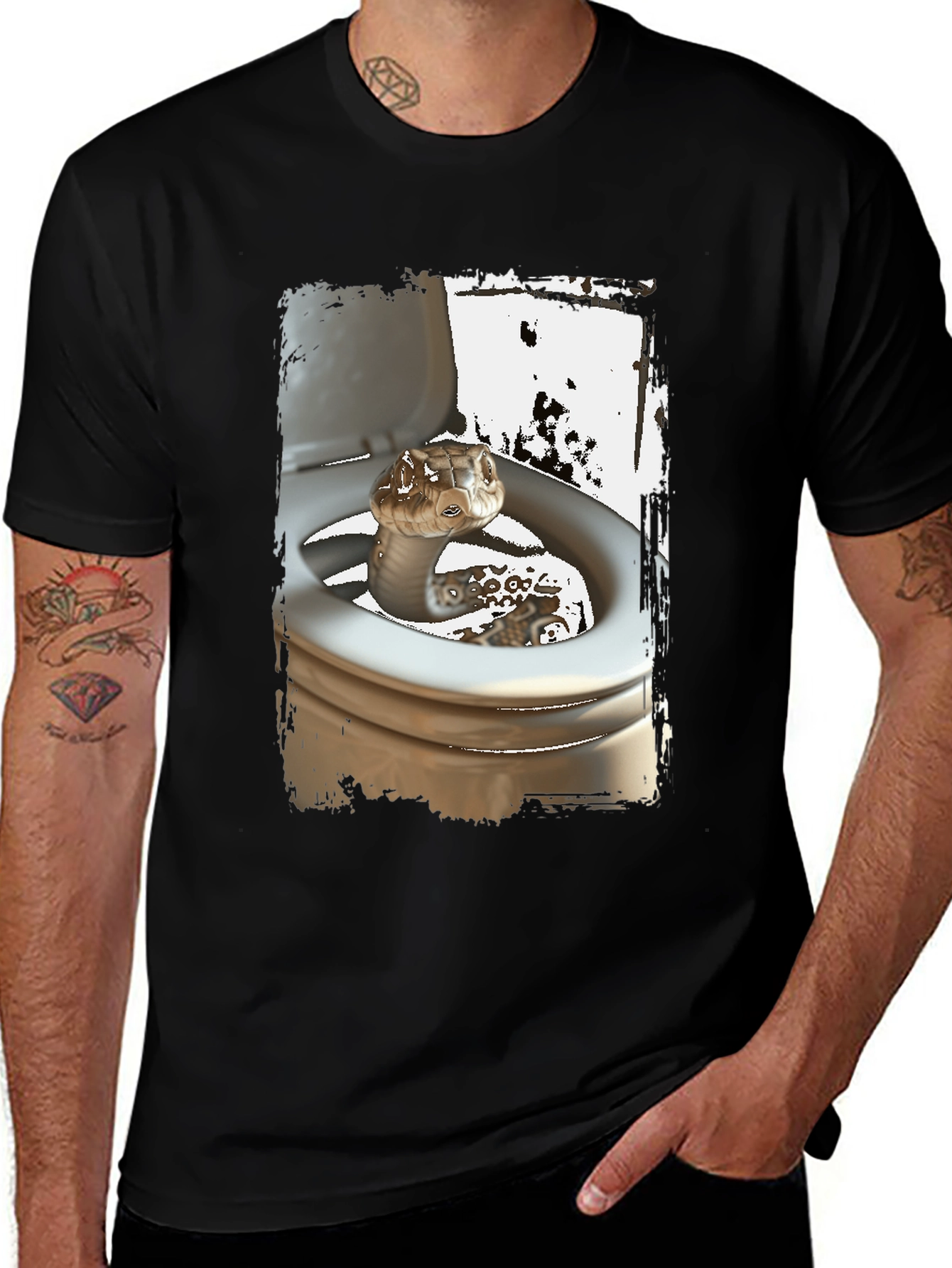 Variant 24 of Snake Toilet T-Shirt Novelty