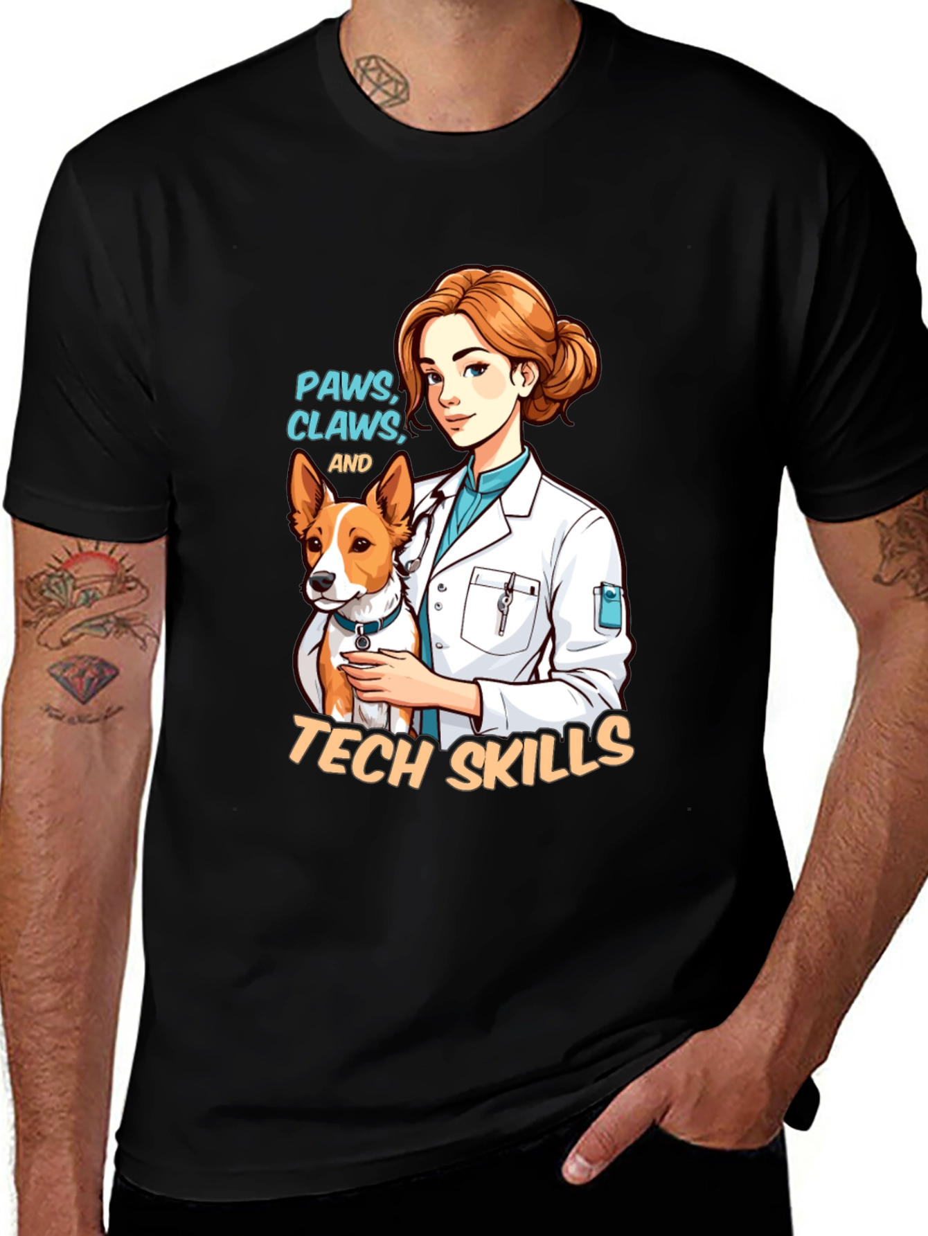Variant 24 of Vet Tech Paws Claws and Tech Skills T-Shirt
