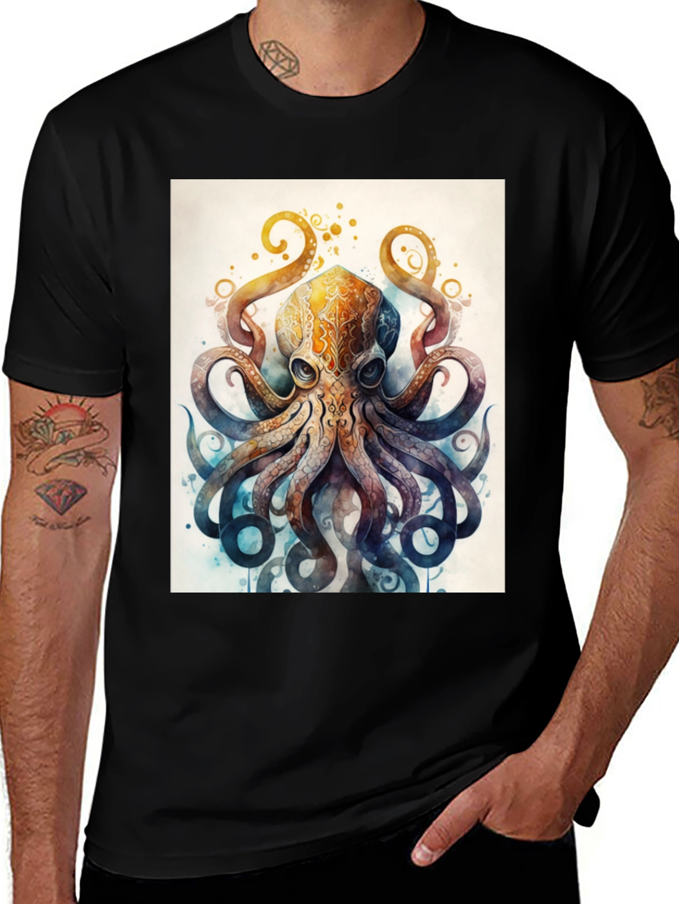 Variant 28 of Watercolor Octopus Graphic Tee